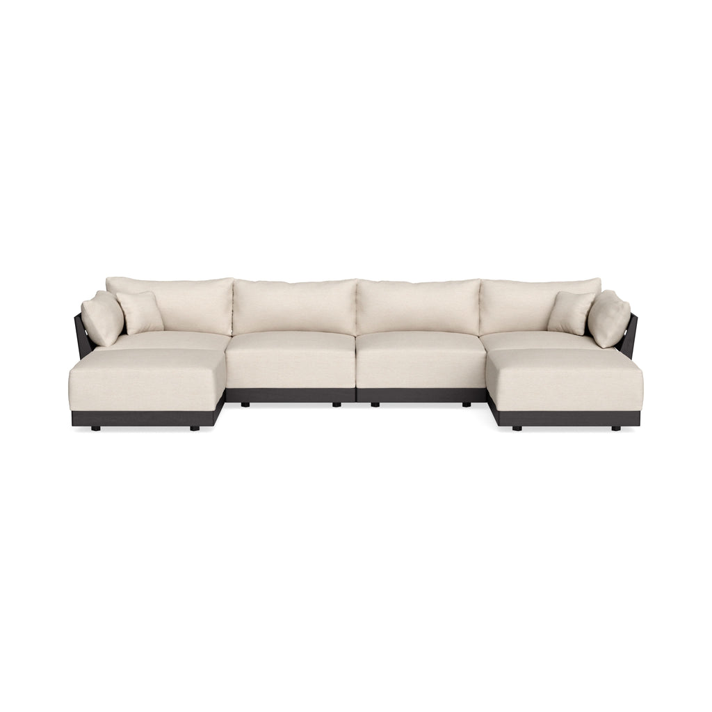 Modular Bondi Black 4-Seater U-Sectional in Seashell | Classic Blend