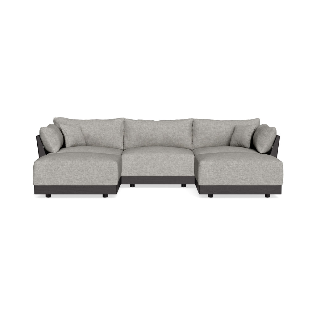 Modular Bondi Black 3-Seater U-Sectional in Fog | Classic Blend