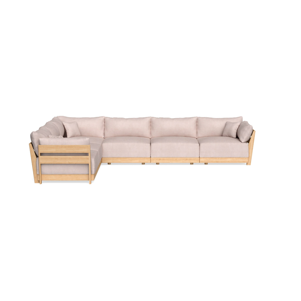 Modular Bondi Latte 6-Seater Corner Sectional in Blush | Classic Blend