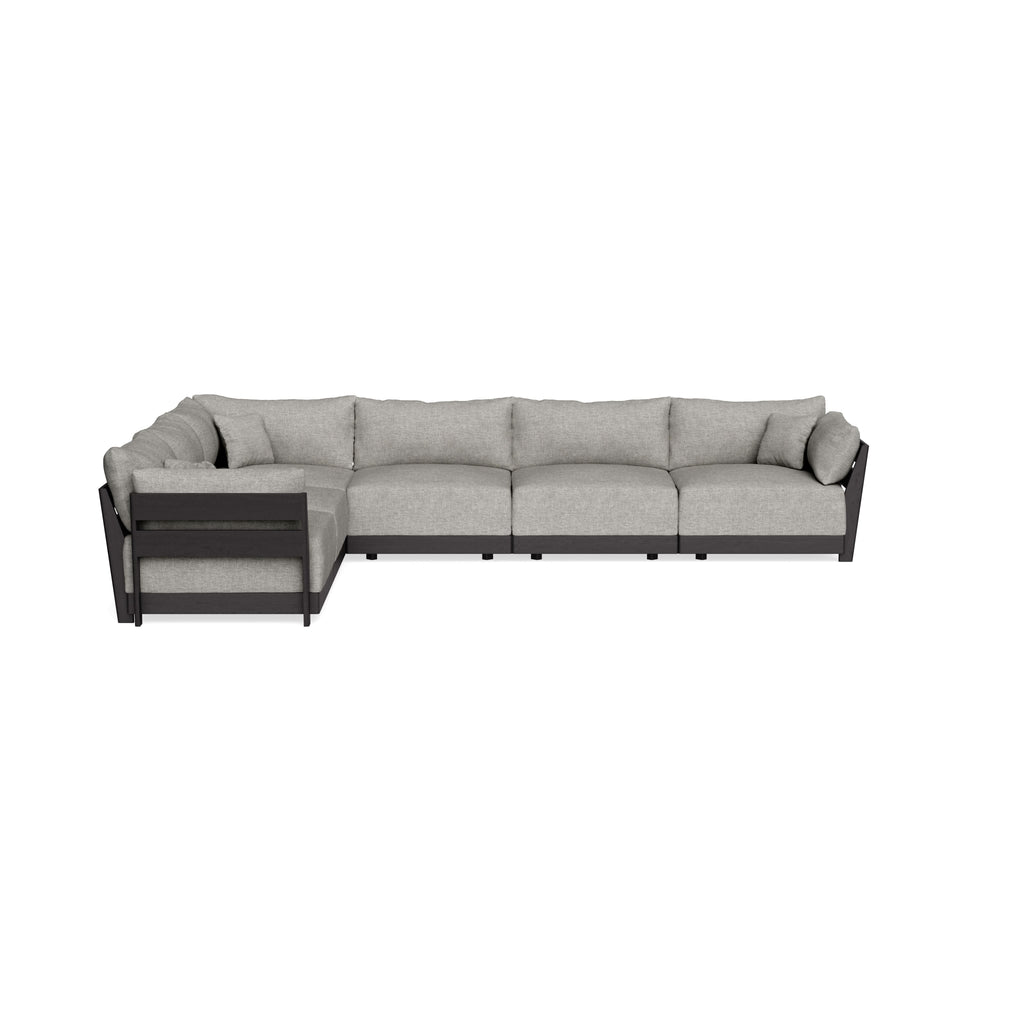 Modular Bondi Black 6-Seater Corner Sectional in Fog | Classic Blend