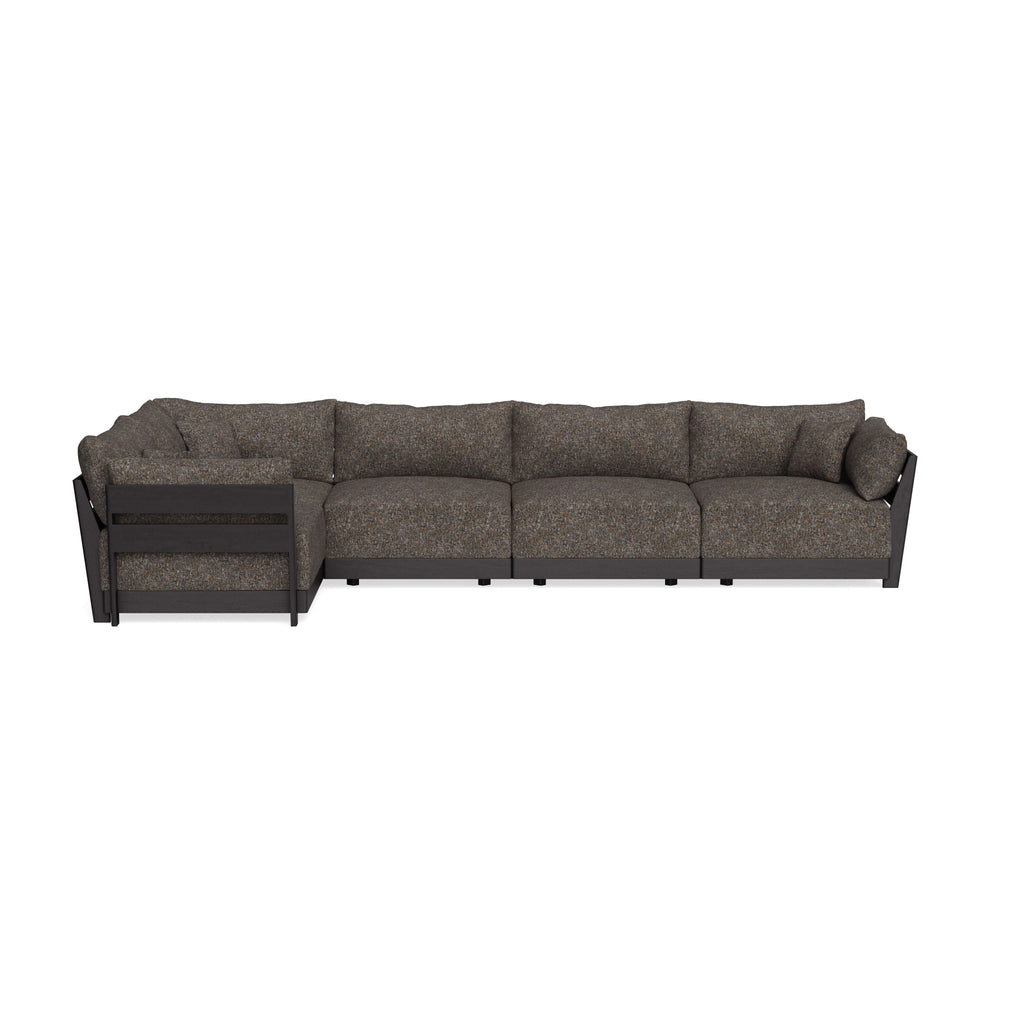 Modular Bondi Black 5-Seater L-Sectional in Eclipse | Classic Blend