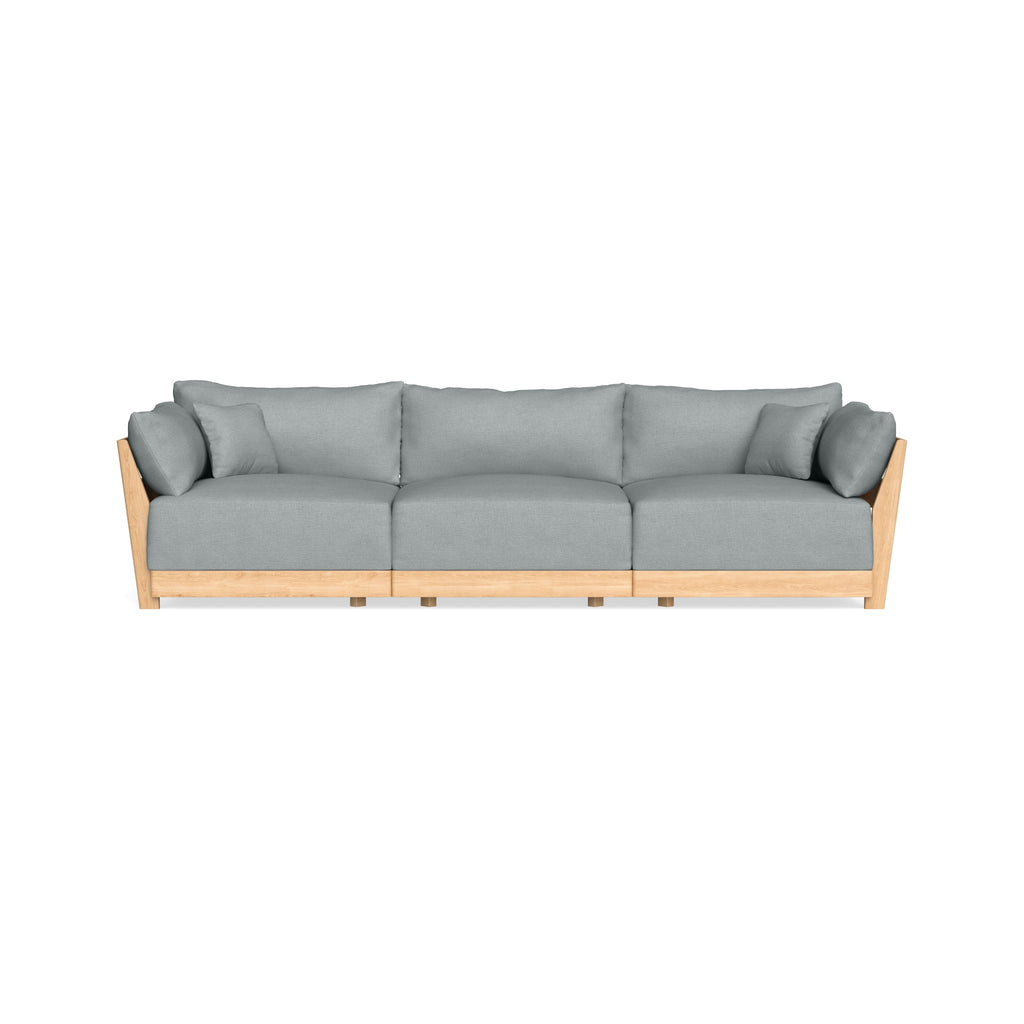 Modular Bondi Latte 3-Seater Sofa in Light Steel | Classic Blend