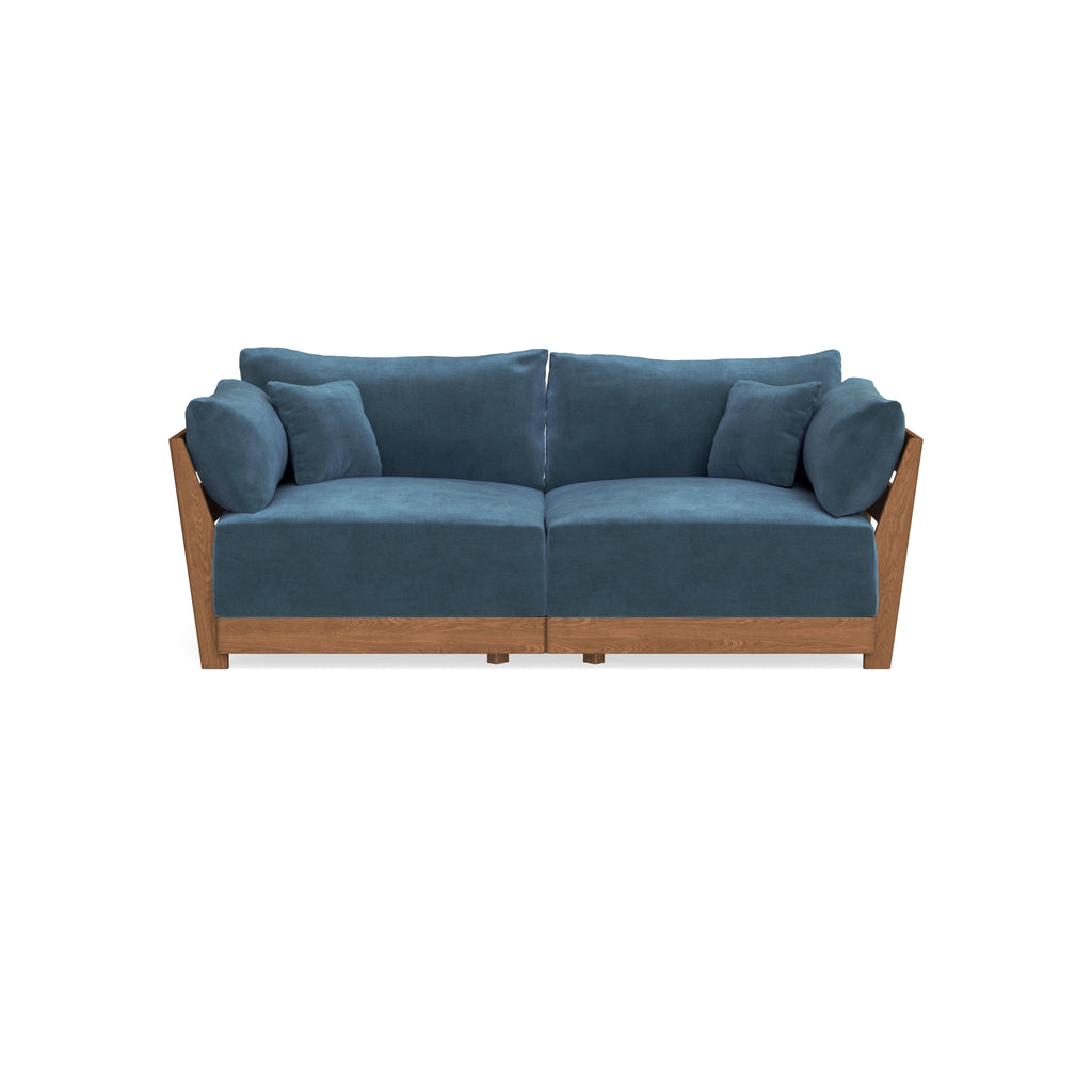 Modular Bondi Espresso 2-Seater Sofa in Oxford Blue | Classic Blend