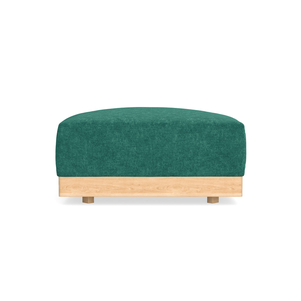 Modular Bondi Latte Ottoman in Jade Green | Memory Foam Blend