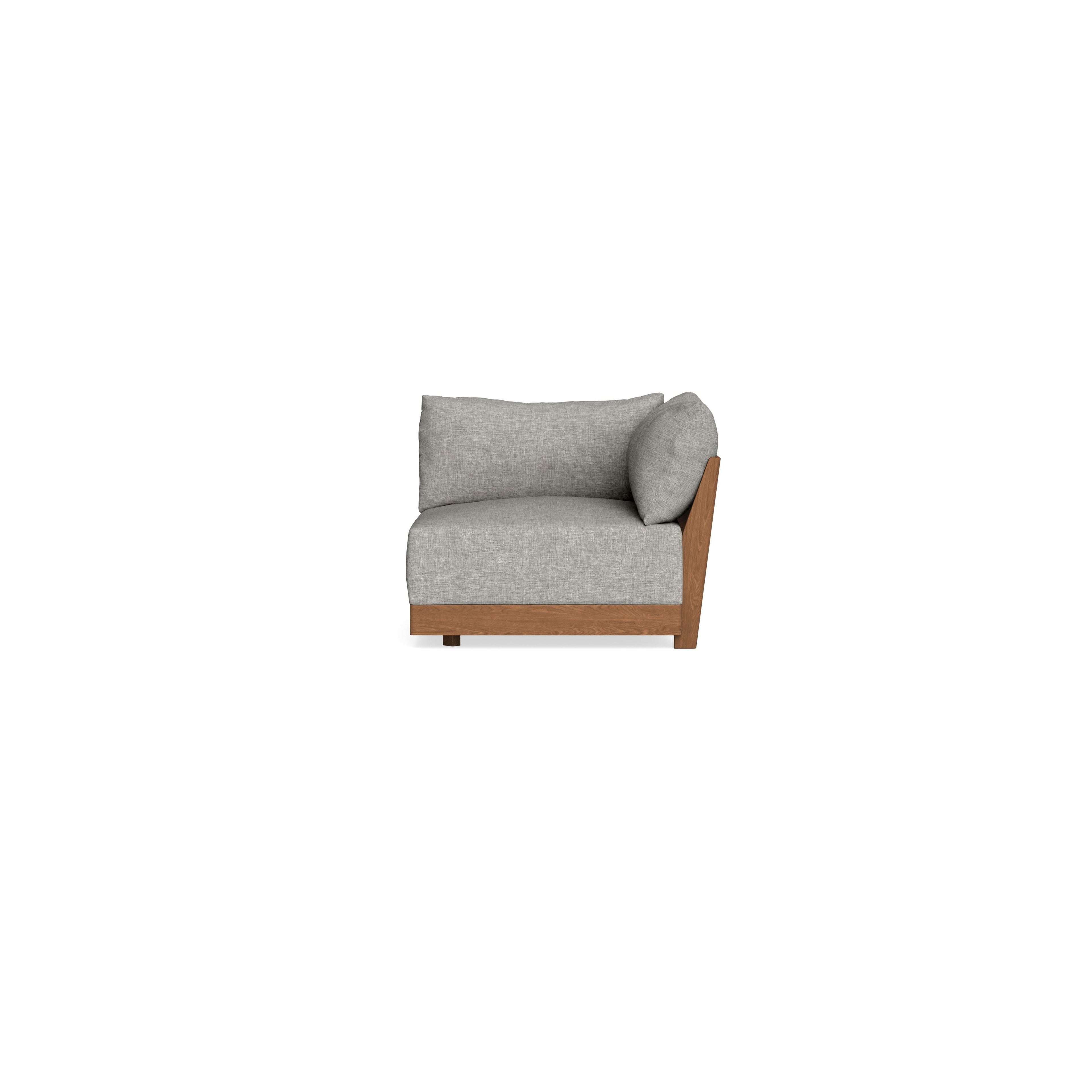 Modular Bondi Espresso Corner Chair in Fog | Memory Foam Blend