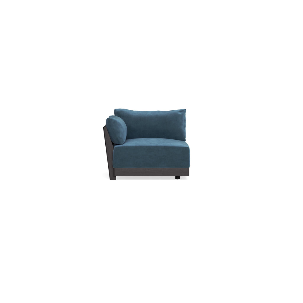 Modular Bondi Black End Chair in Oxford Blue | Classic Blend