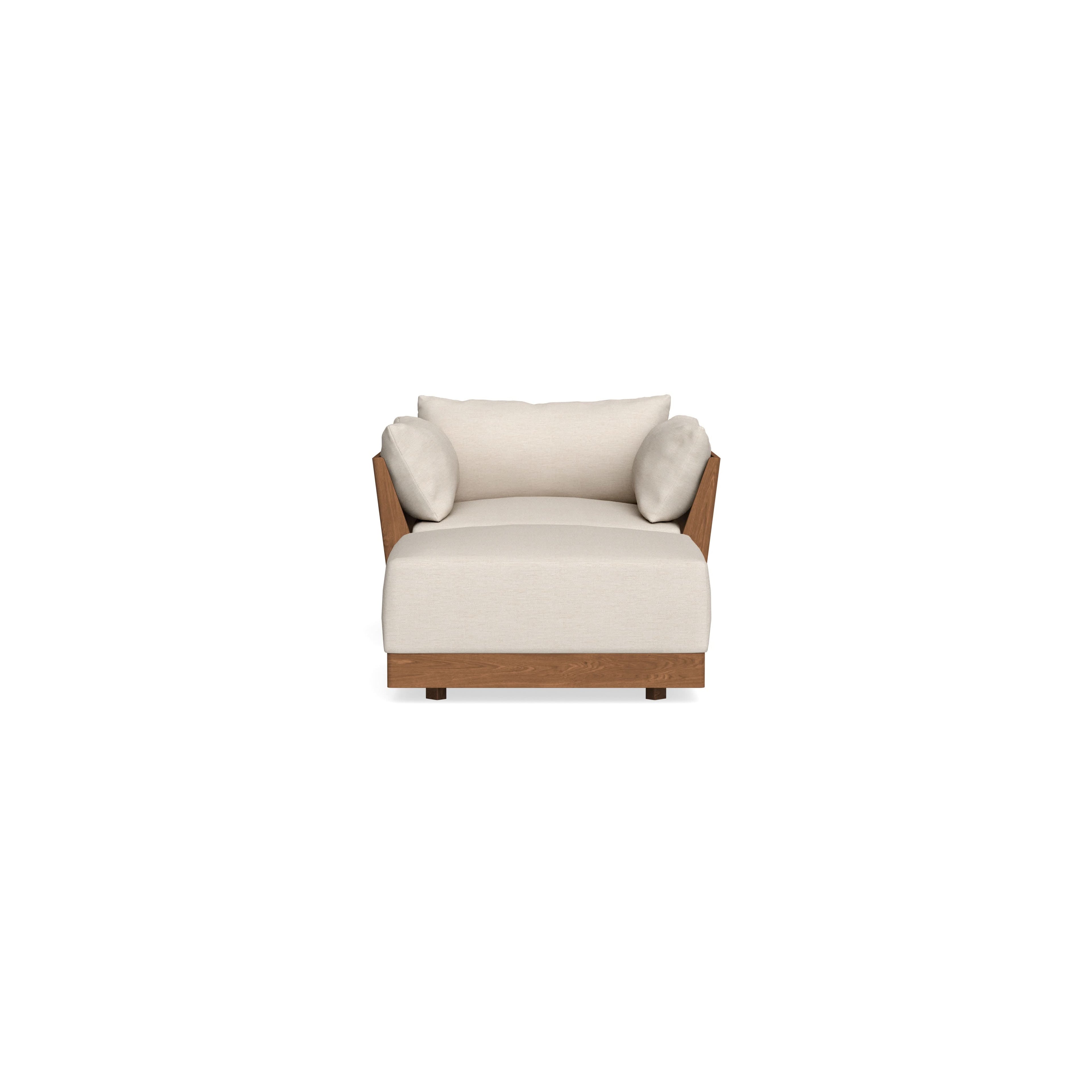 Modular Bondi Espresso Armchair + Ottoman in Seashell | Classic Blend