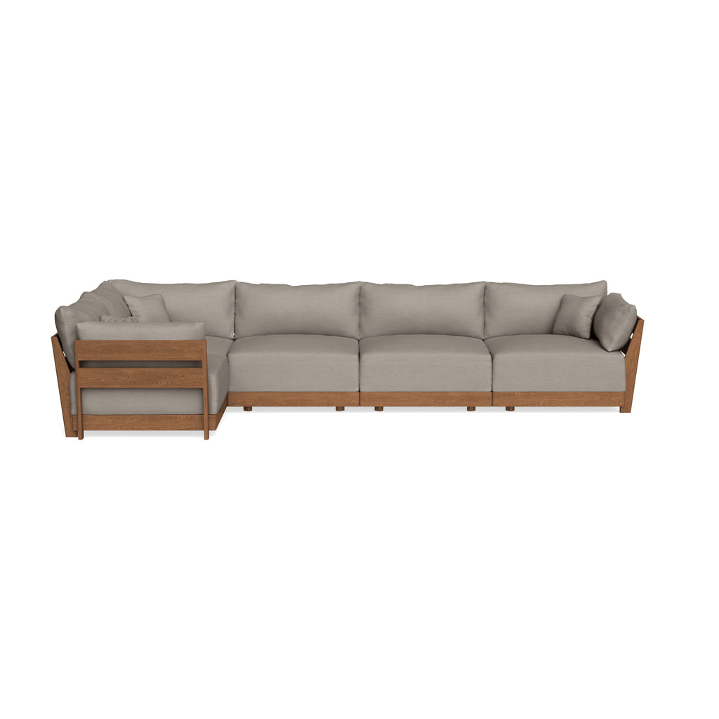 Modular Bondi Espresso 5-Seater L-Sectional in Cinder Gray | Memory Foam Blend