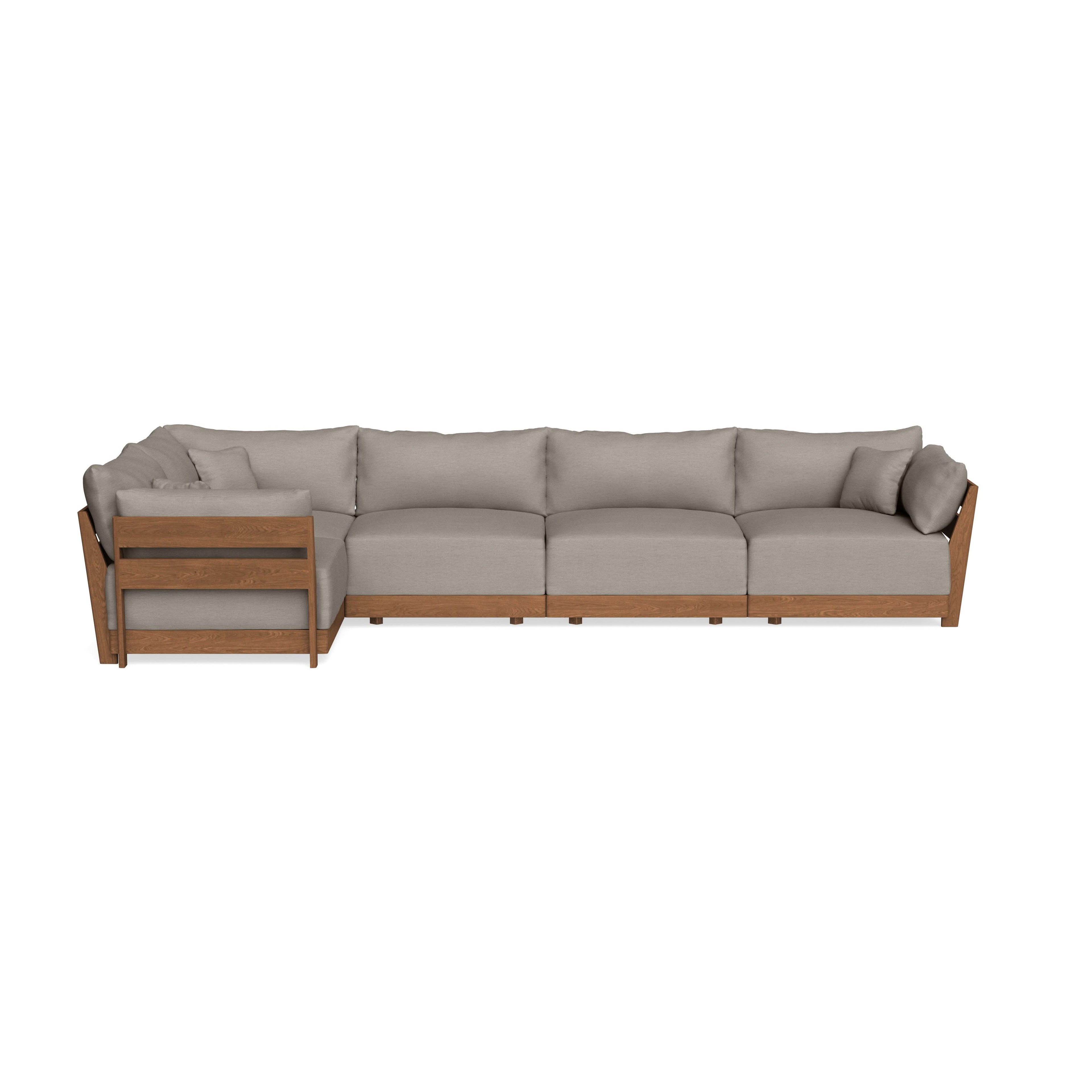 Modular Bondi Espresso 5-Seater L-Sectional in Cinder Gray | Memory Foam Blend