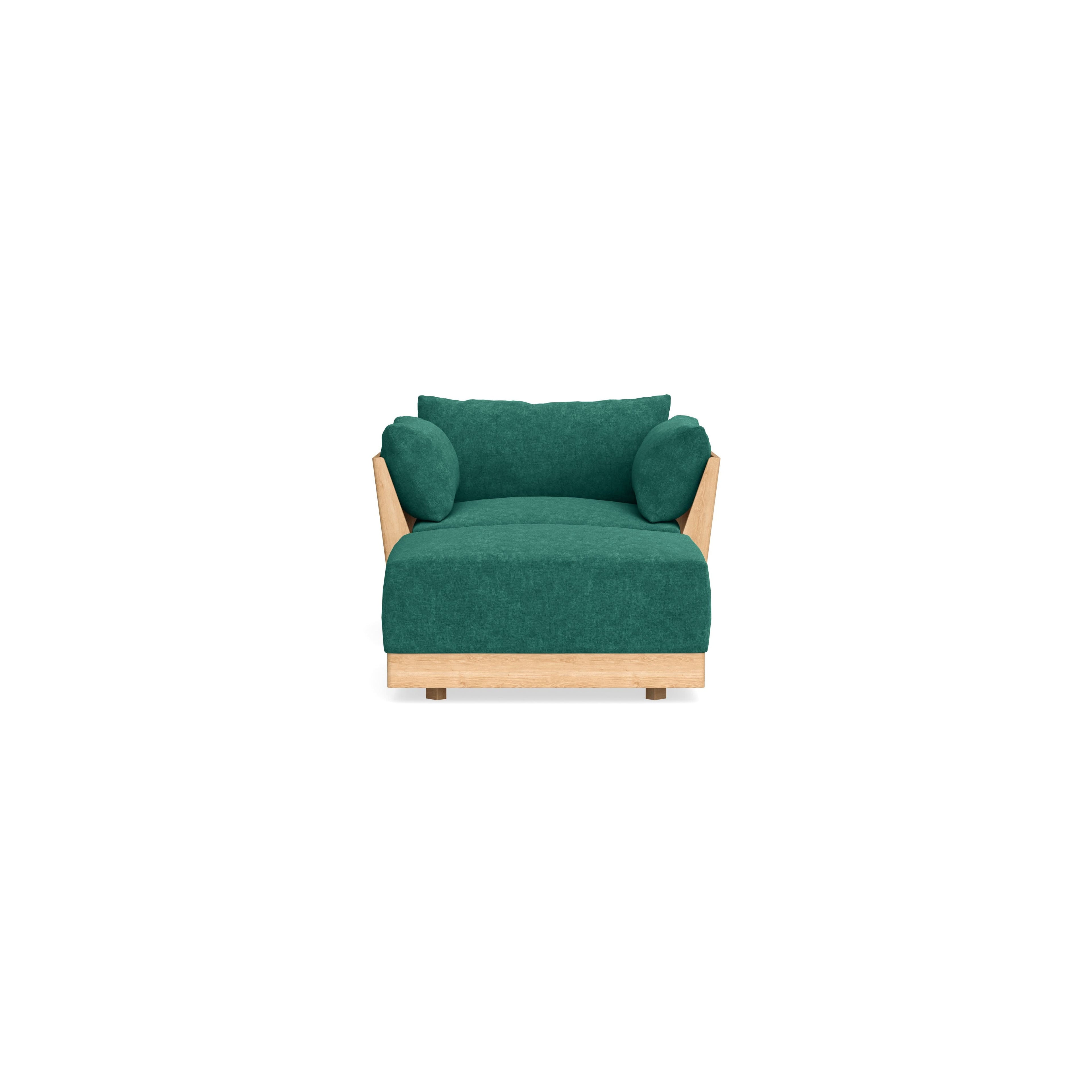 Modular Bondi Latte Armchair + Ottoman in Jade Green | Memory Foam Blend