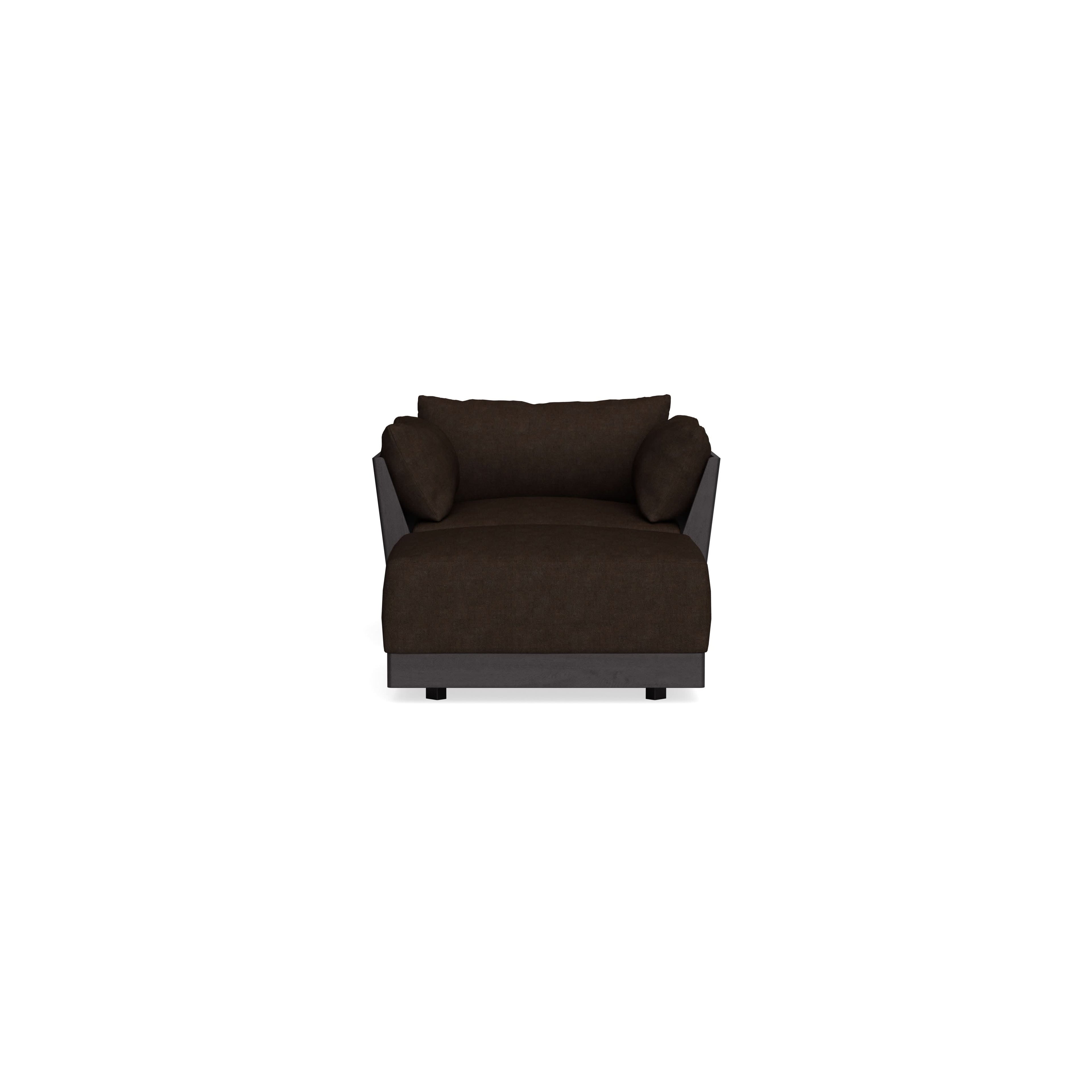 Modular Bondi Black Armchair + Ottoman in Espresso | Memory Foam Blend