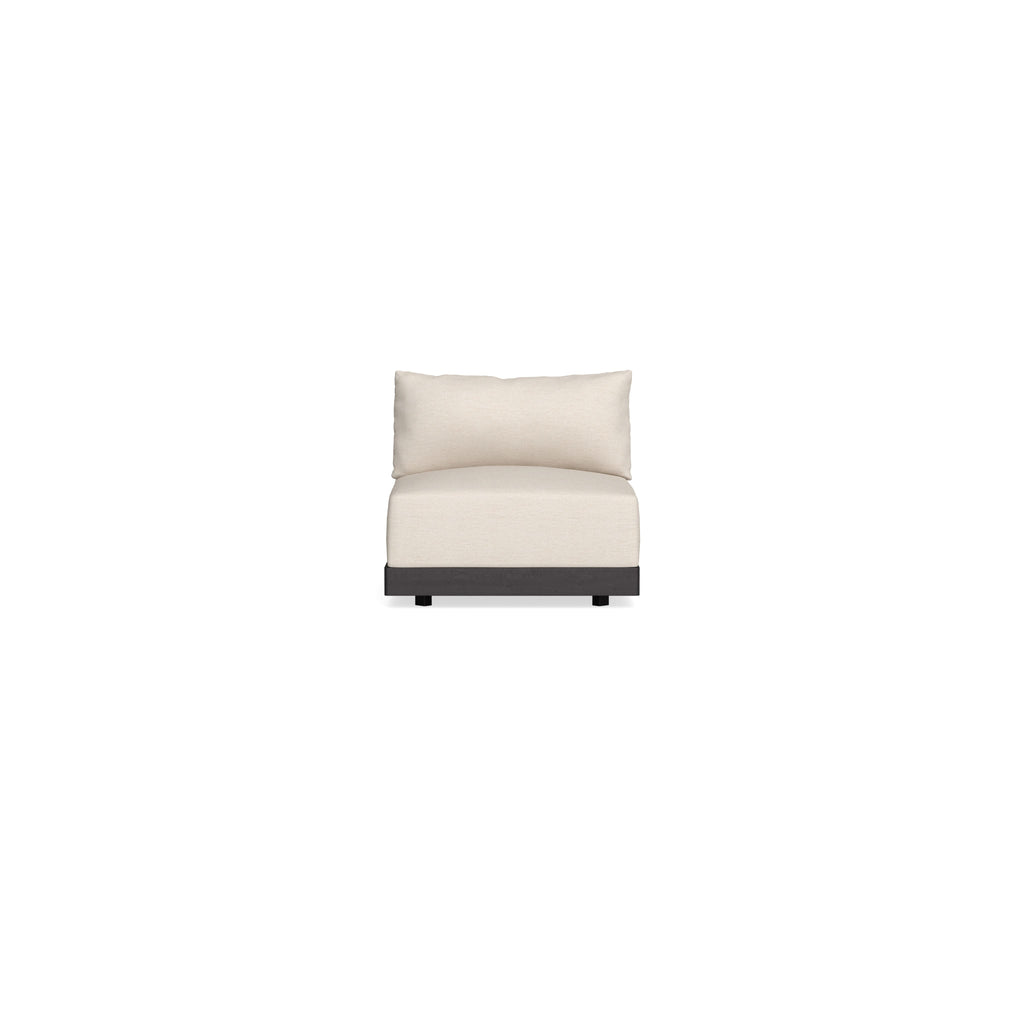 Modular Bondi Black Armless Chair in Seashell | Memory Foam Blend