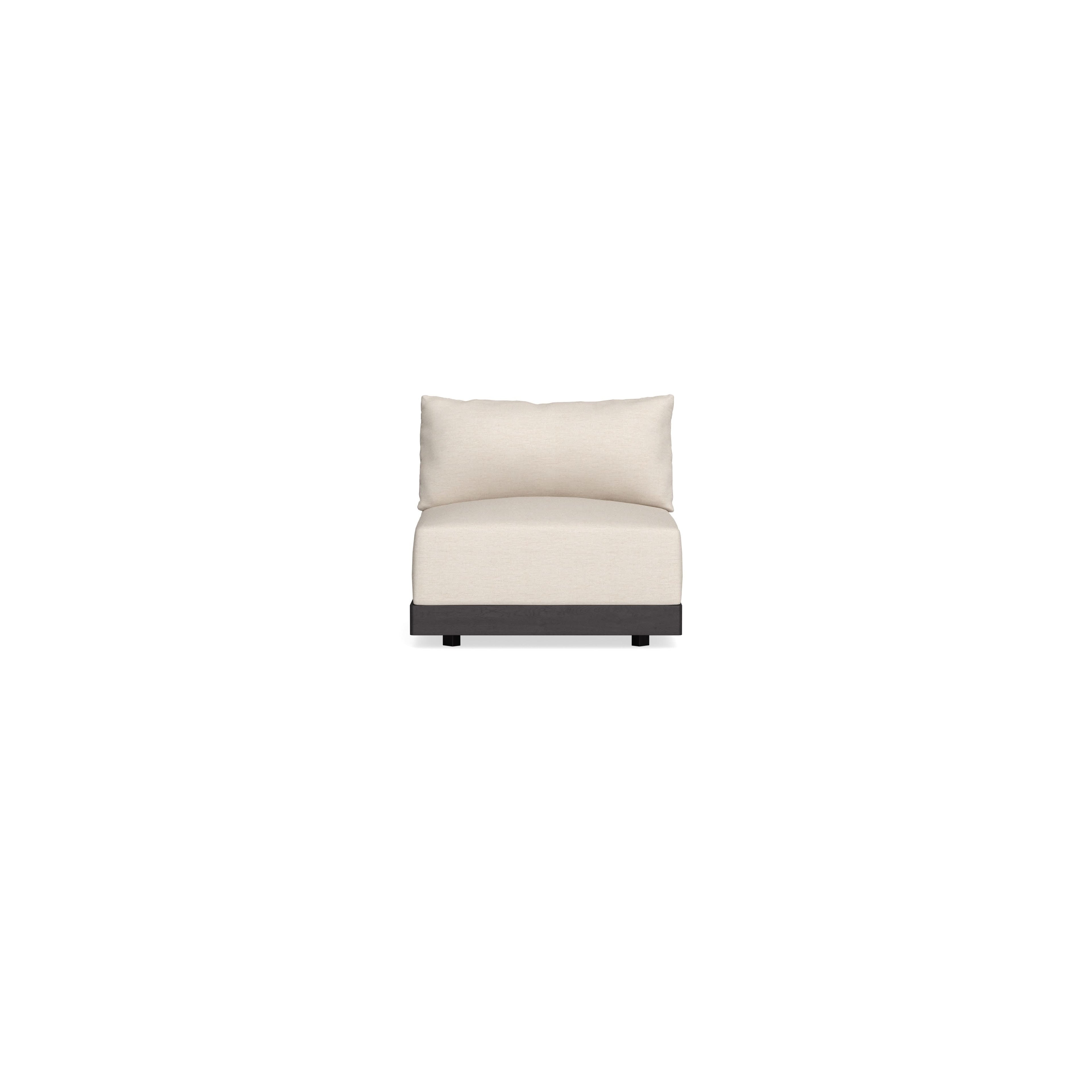 Modular Bondi Black Armless Chair in Seashell | Memory Foam Blend