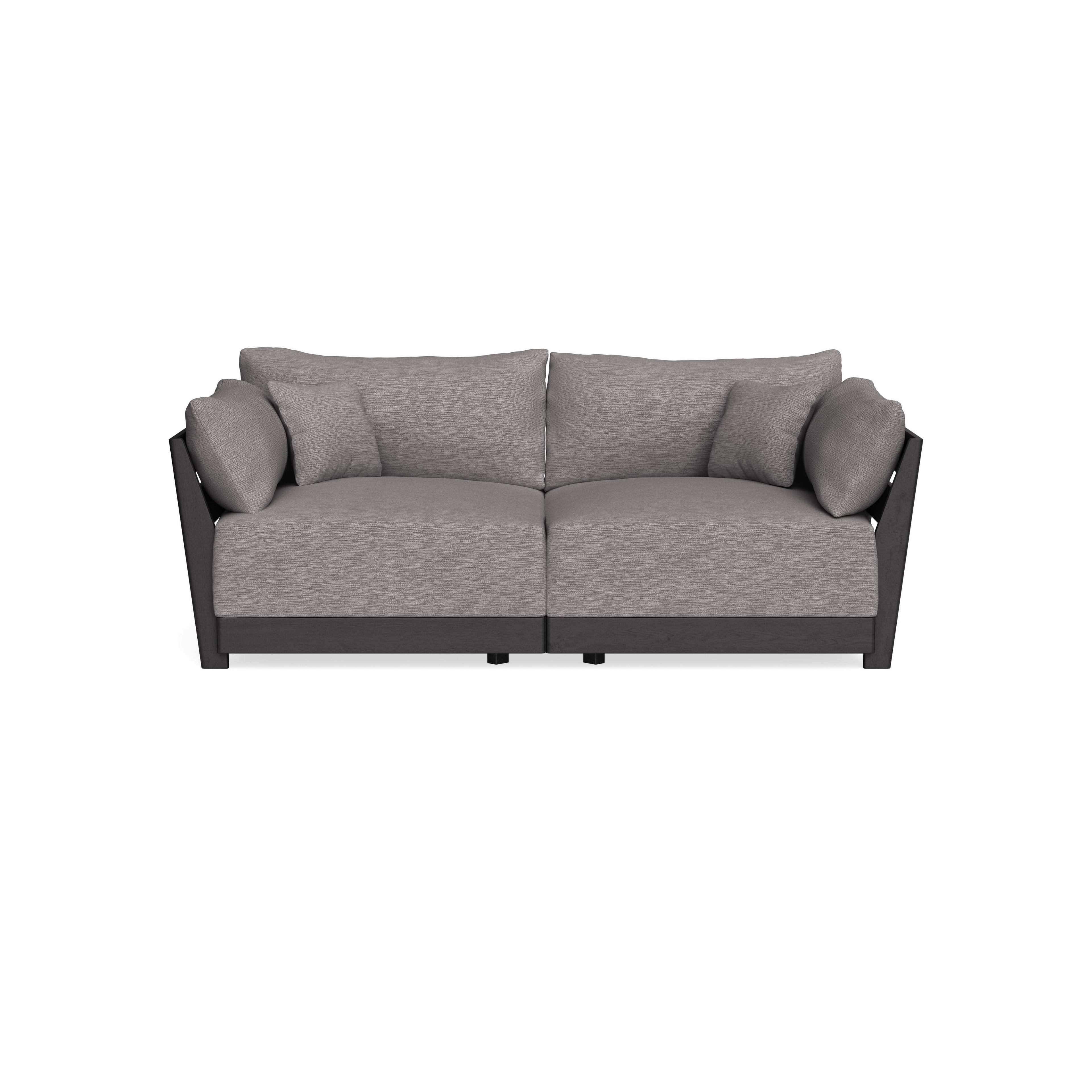 Modular Bondi Black 2-Seater Sofa in Cement | Memory Foam Blend