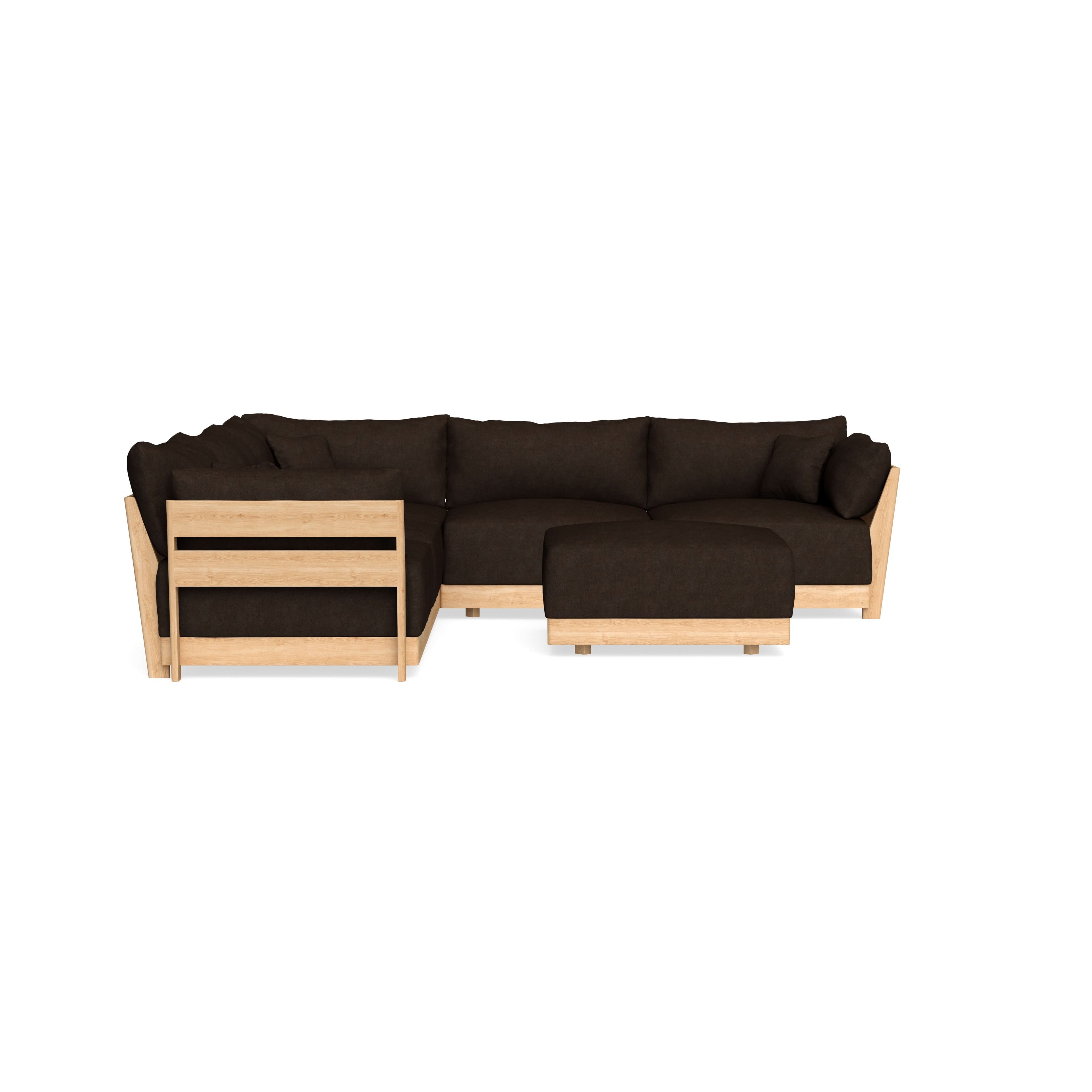 Slipcover Only - Modular Bondi 5-Seater Corner Sectional + Ottoman in Espresso