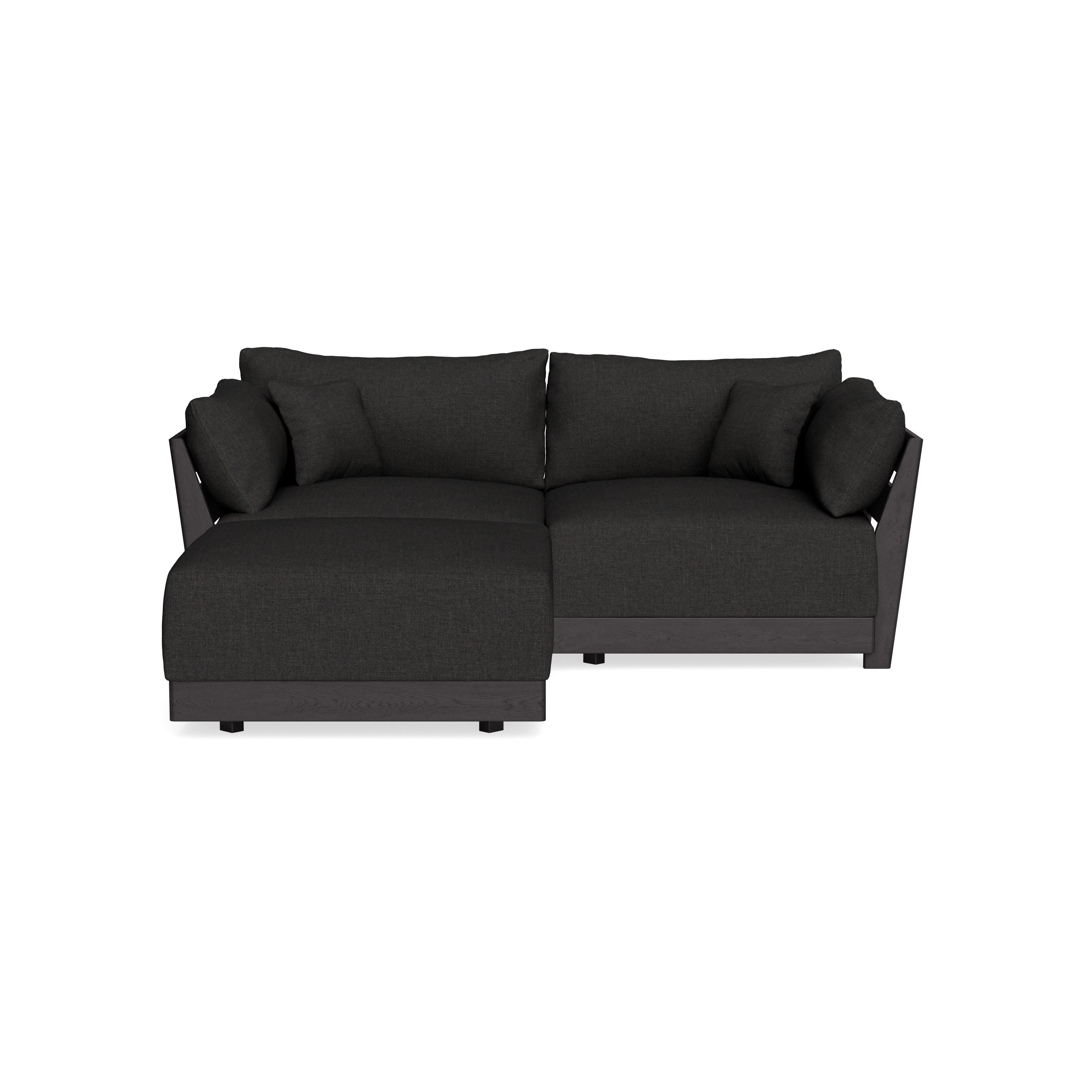 Modular Bondi Black 2-Seater Sectional in Peppercorn | Classic Blend