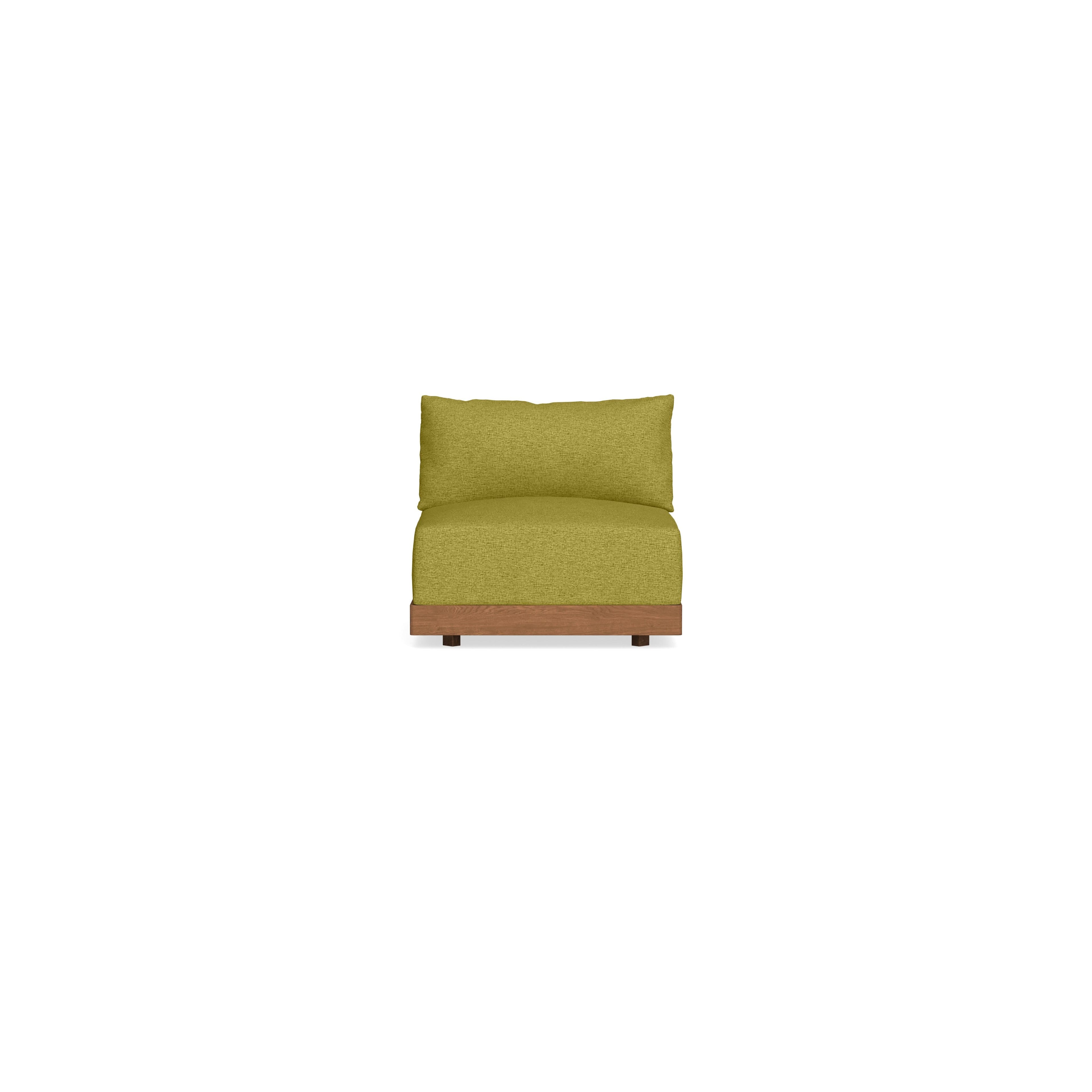Modular Bondi Espresso Armless Chair in Avocado | Classic Blend