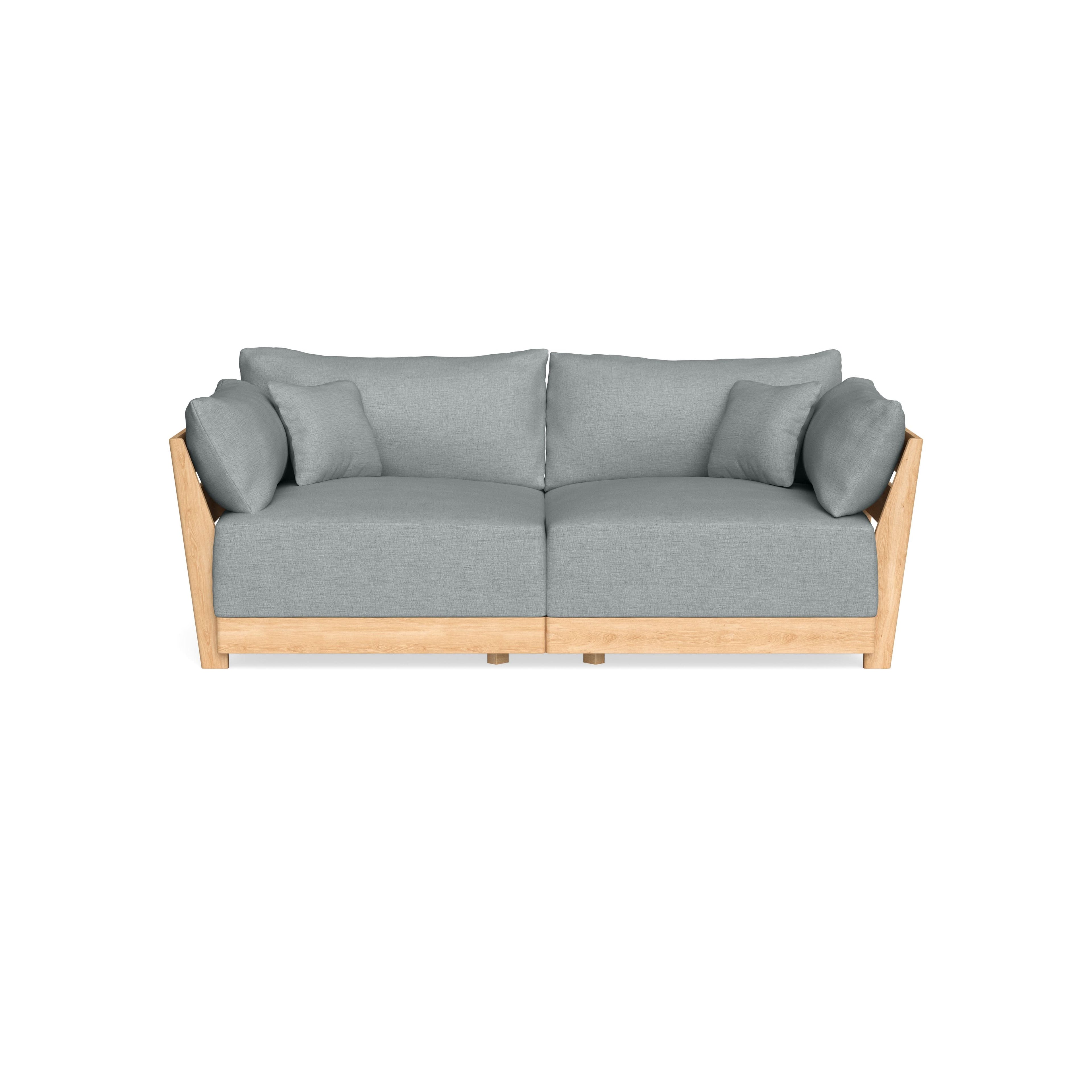 Modular Bondi Latte 2-Seater Sofa in Light Steel | Classic Blend
