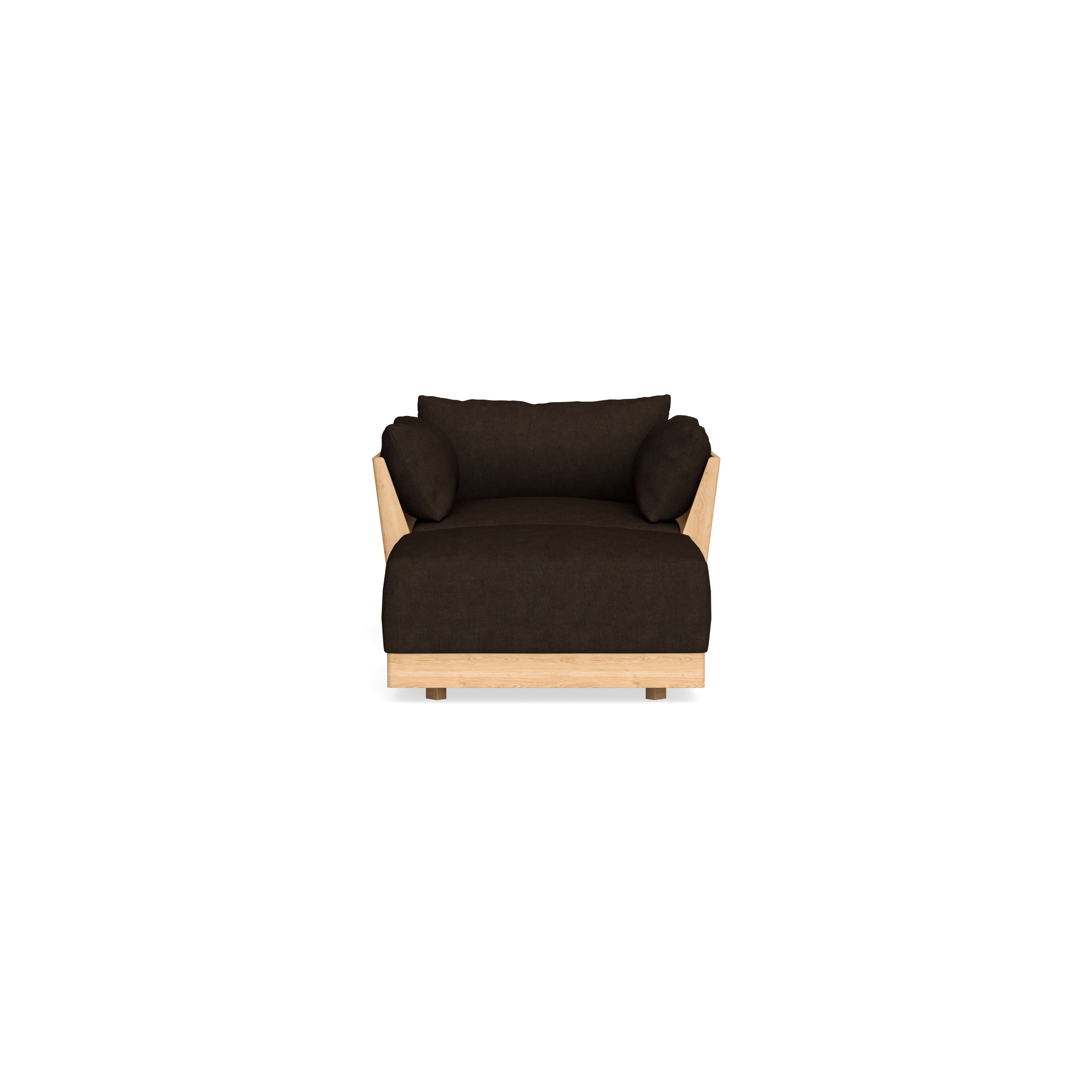 Modular Bondi Latte Armchair + Ottoman in Espresso | Classic Blend