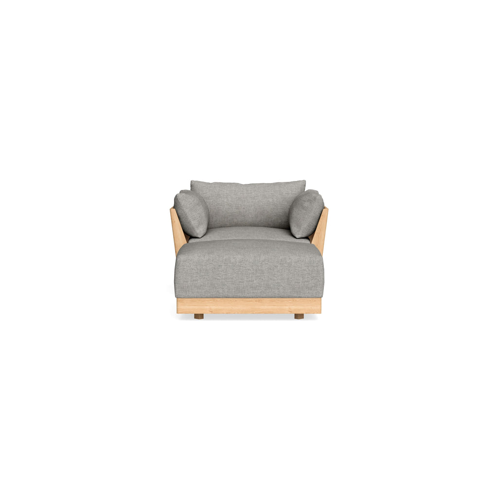 Modular Bondi Latte Armchair + Ottoman in Fog | Memory Foam Blend