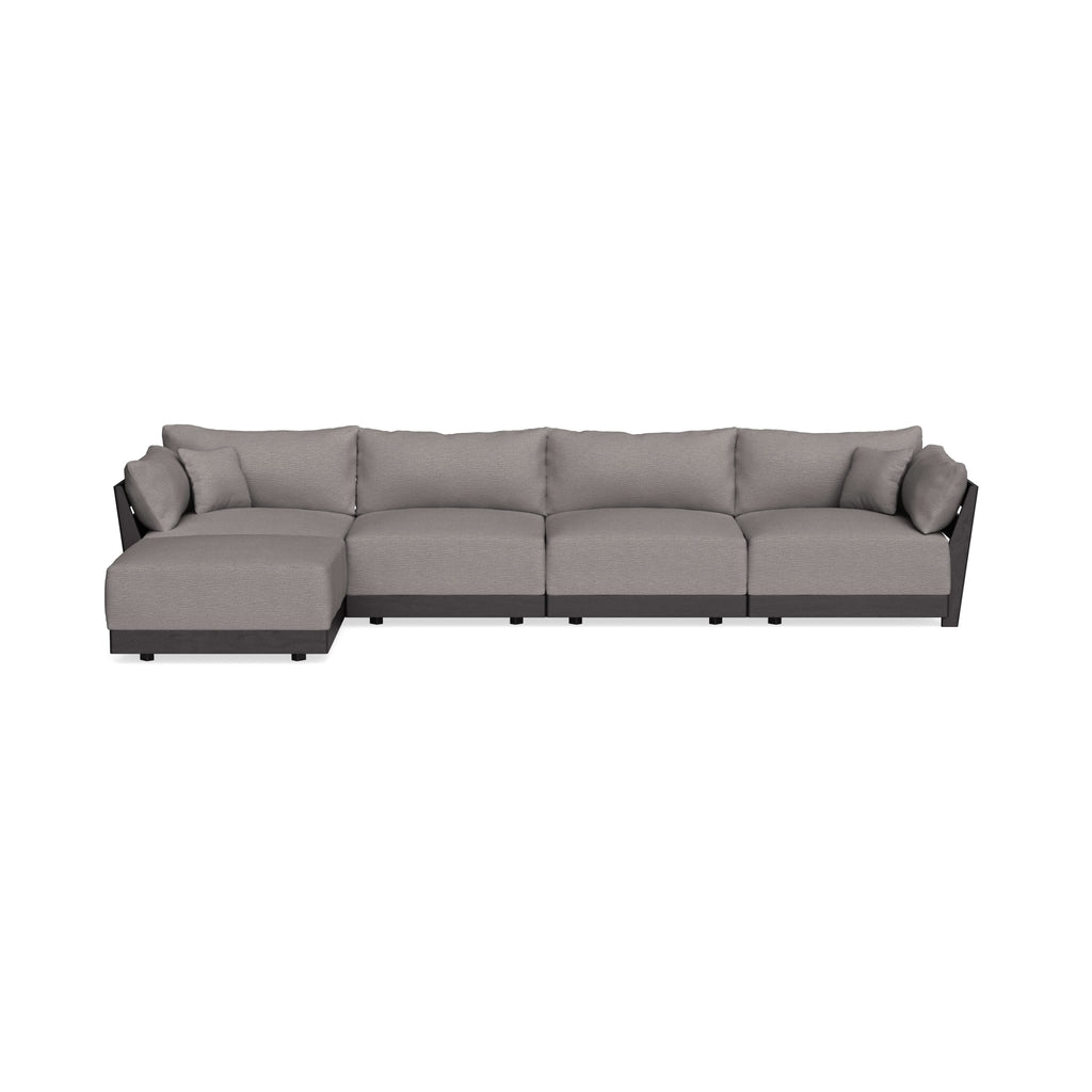 Modular Bondi Black 4-Seater Sectional in Cement | Memory Foam Blend