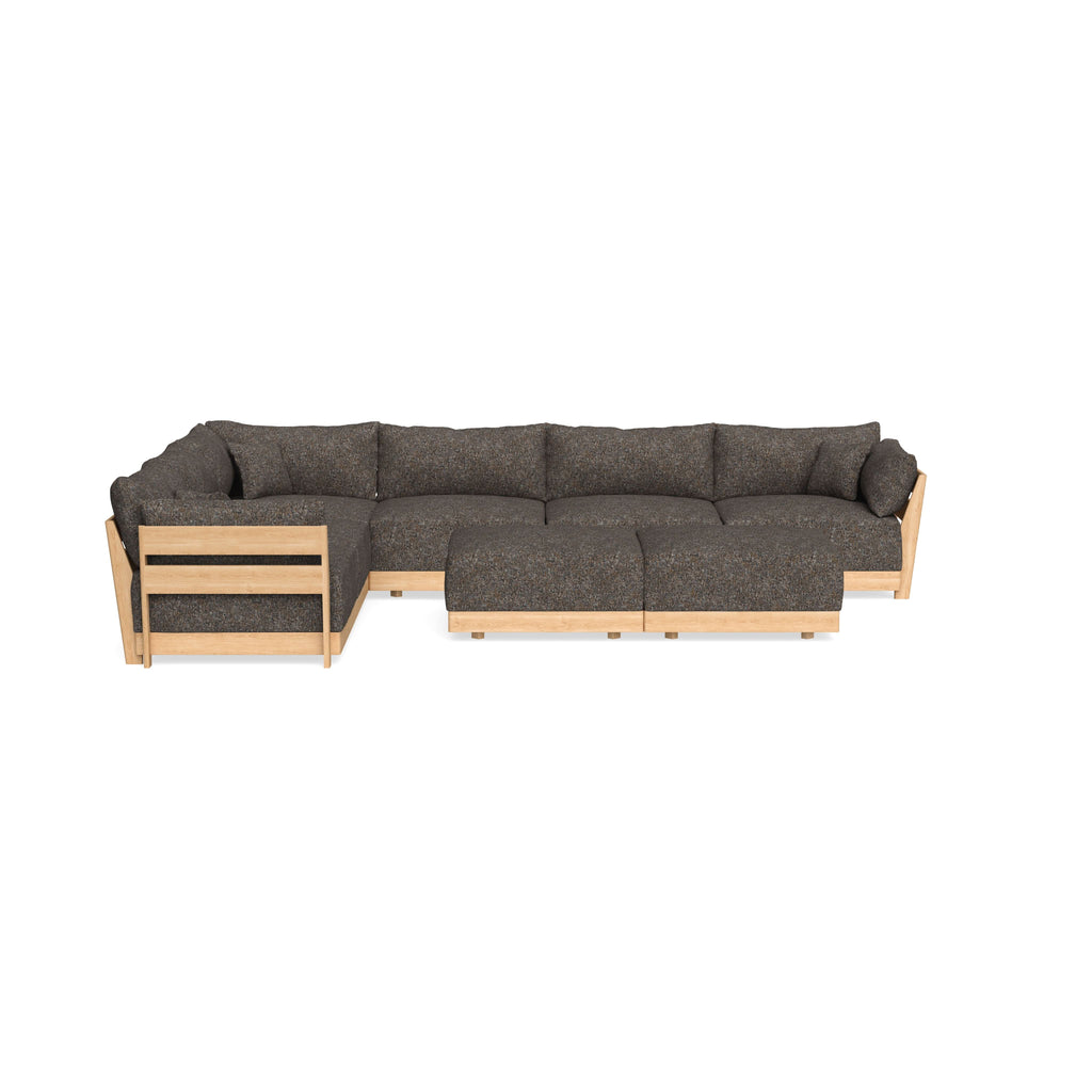 Slipcover Only - Modular Bondi 6-Seater Corner Sectional + Bench Ottoman in Eclipse