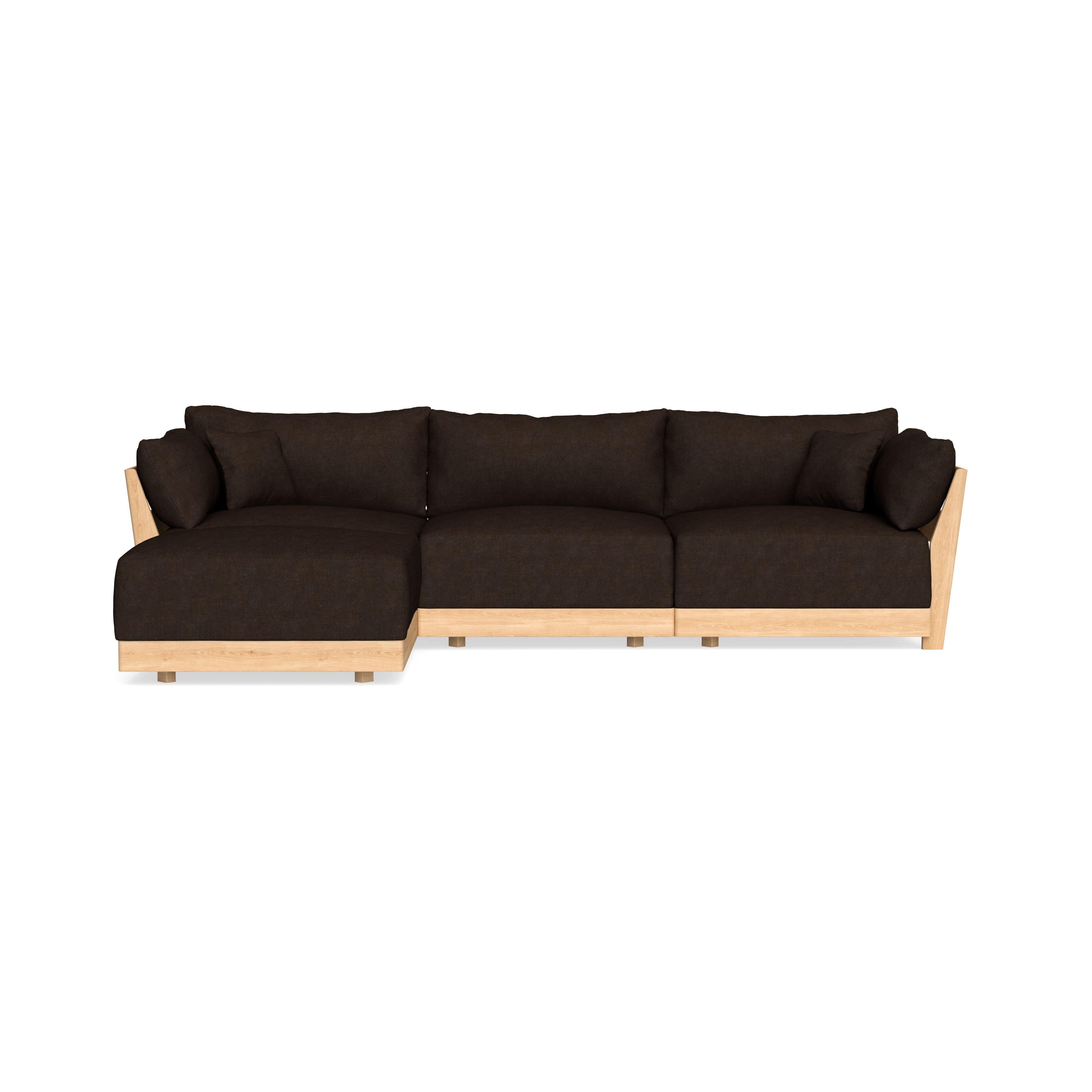 Modular Bondi Latte 3-Seater Sectional in Espresso | Memory Foam Blend