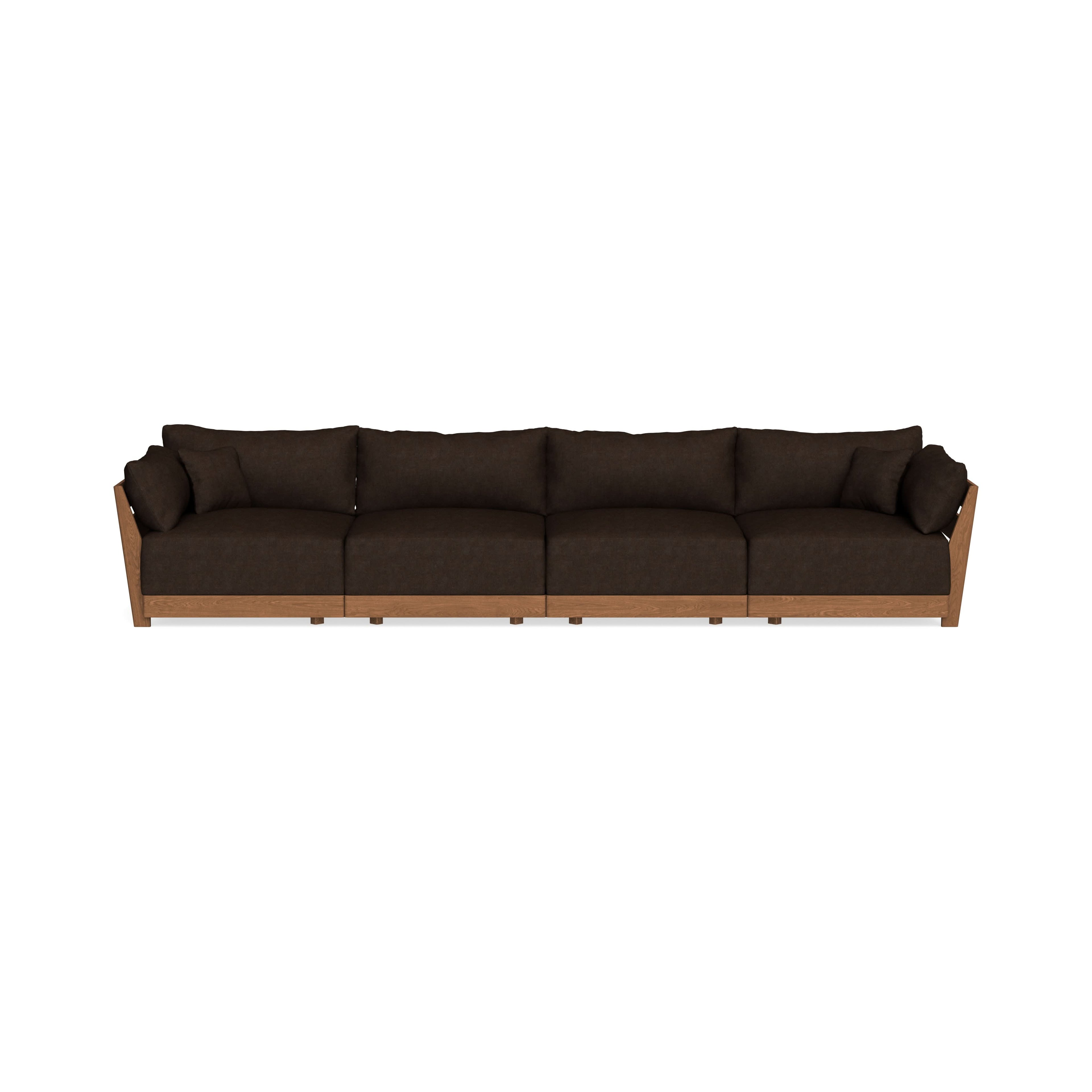 Modular Bondi Espresso 4-Seater Sofa in Espresso | Memory Foam Blend