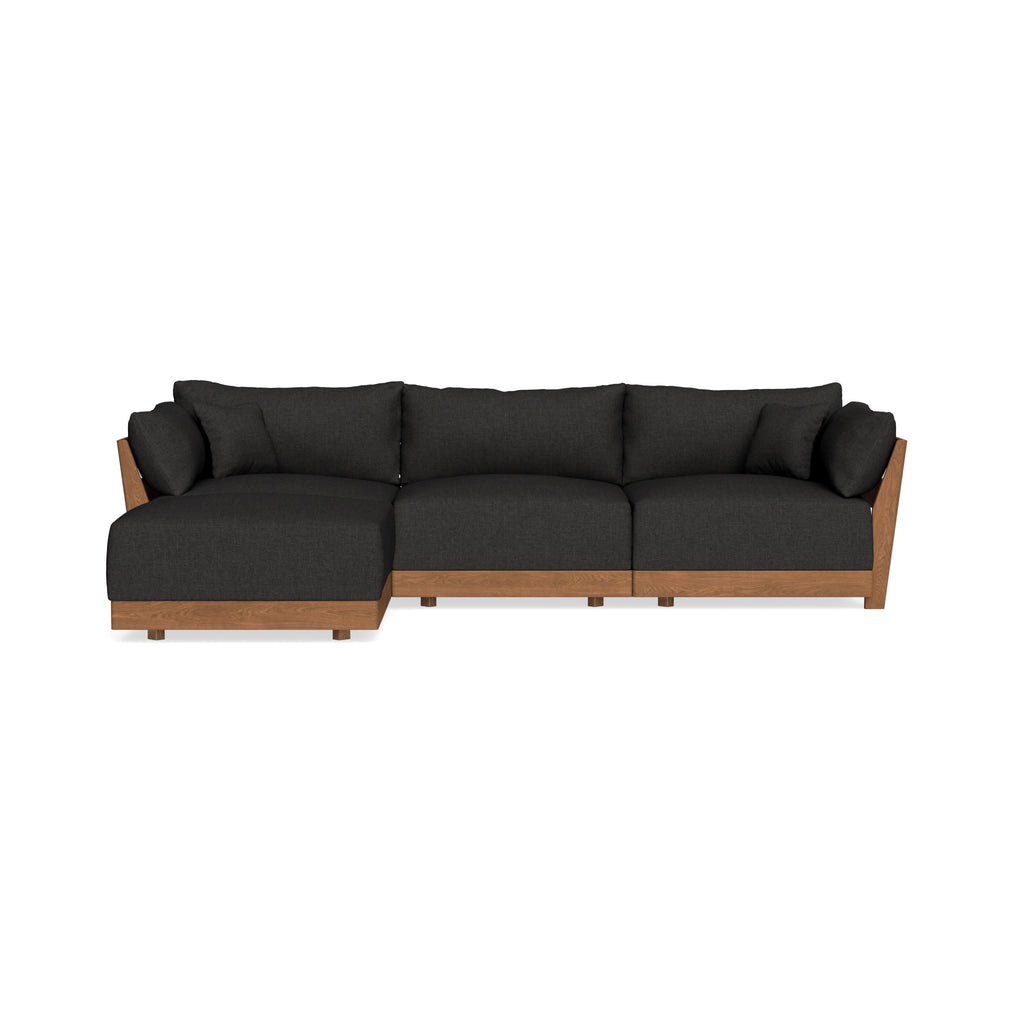 Modular Bondi Espresso 3-Seater Sectional in Peppercorn | Memory Foam Blend