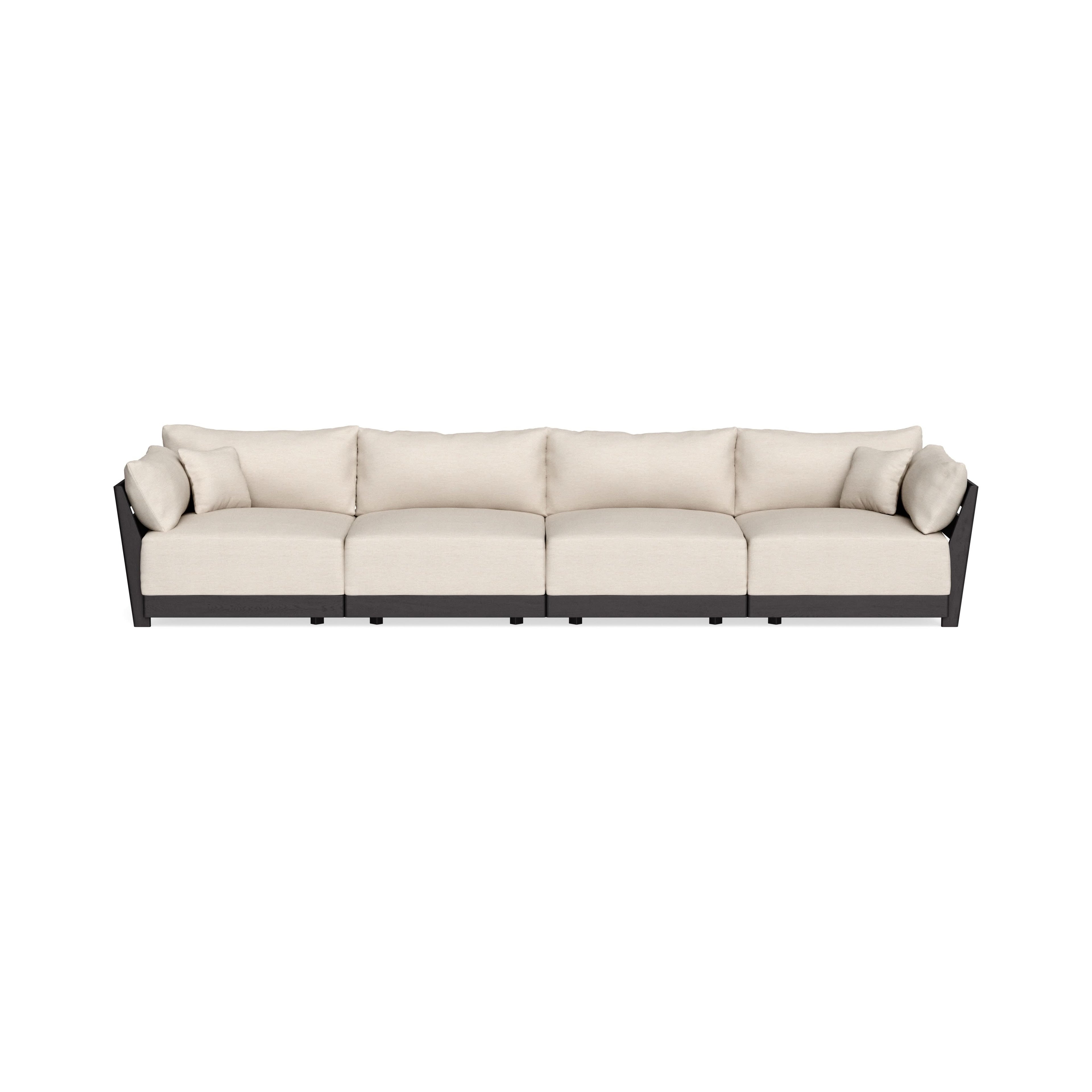 Modular Bondi Black 4-Seater Sofa in Seashell | Memory Foam Blend