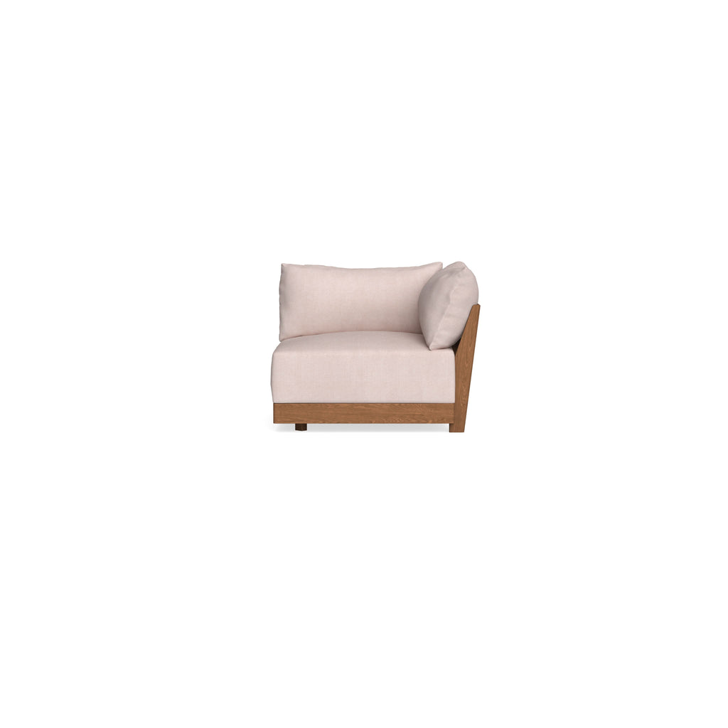 Modular Bondi Espresso Corner Chair in Blush | Memory Foam Blend