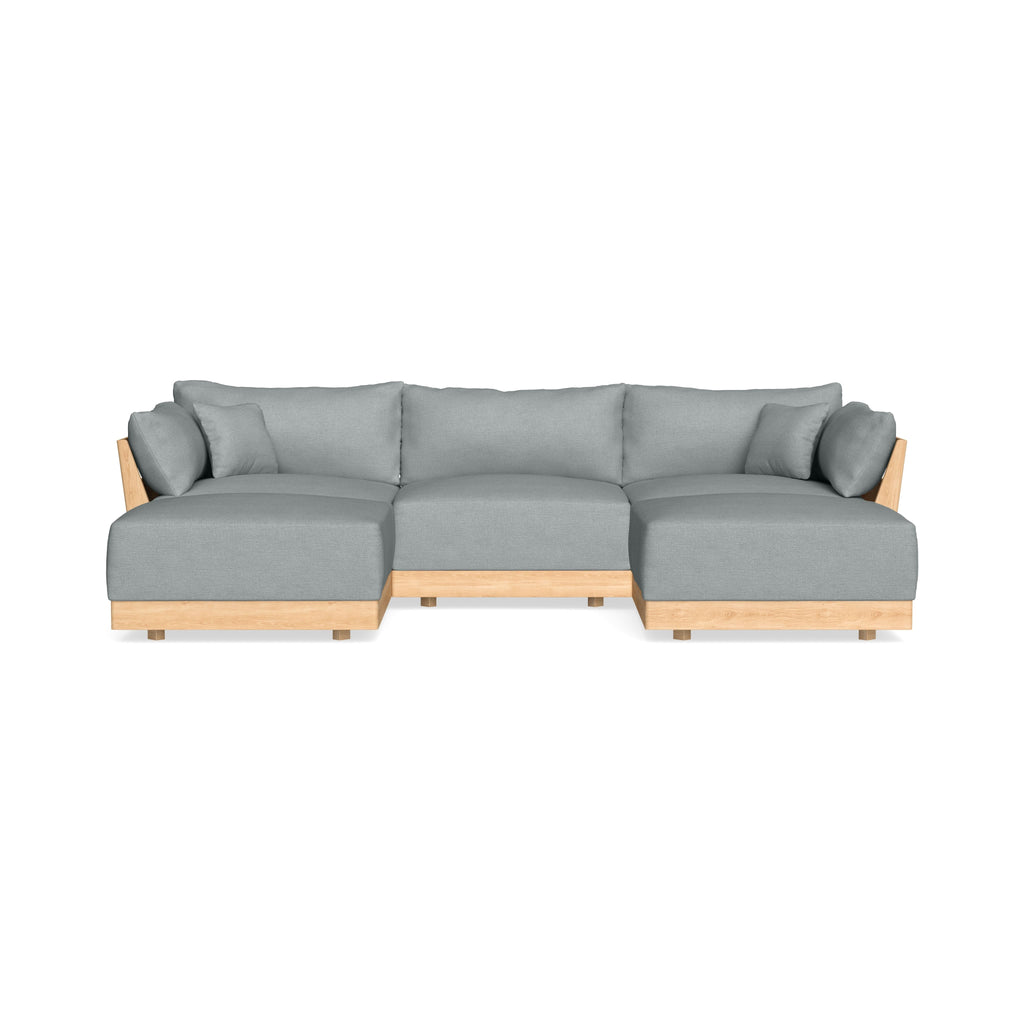 Modular Bondi Latte 3-Seater U-Sectional in Light Steel | Classic Blend