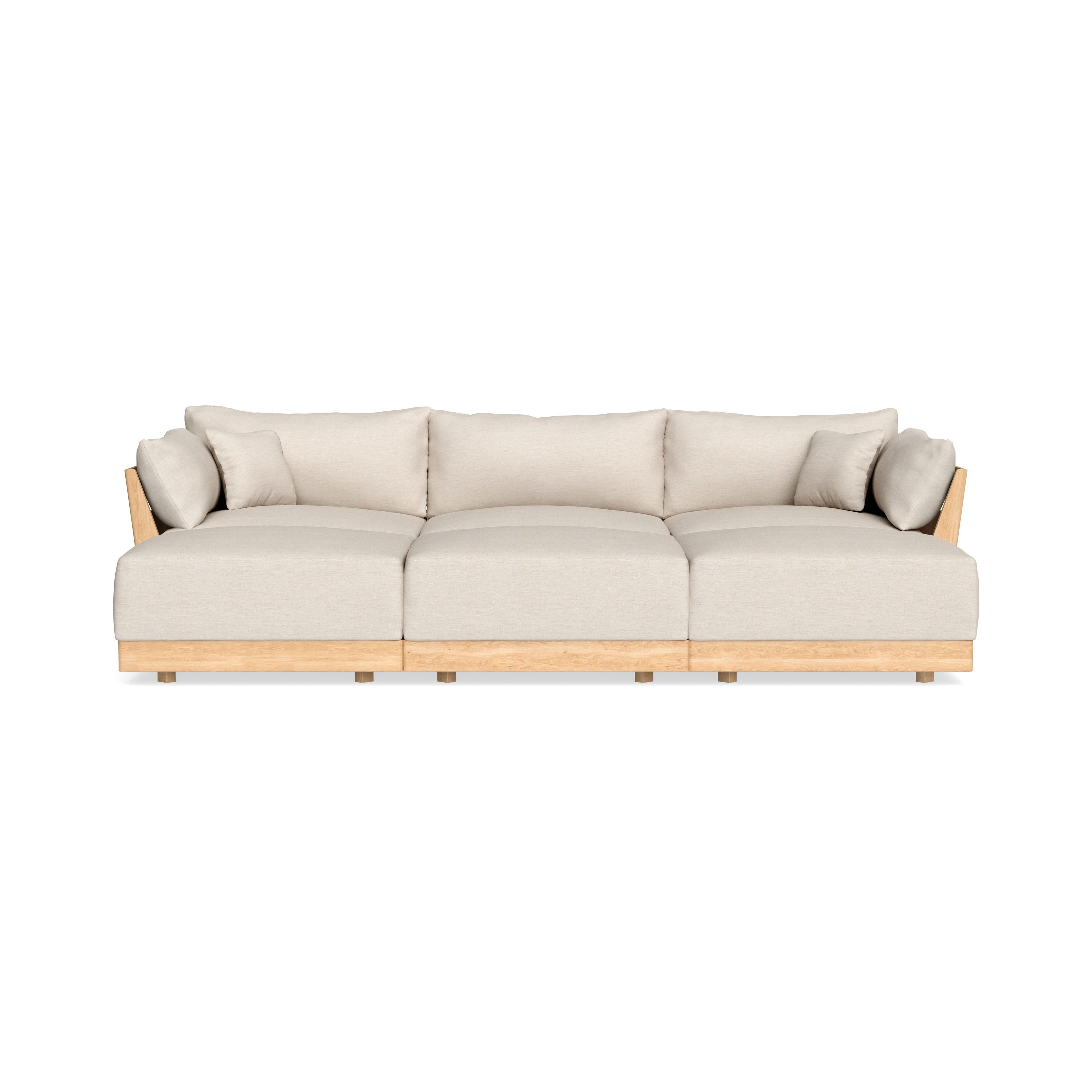 Modular Bondi Latte 3-Seater Daybed Sofa Sectional in Seashell | Classic Blend