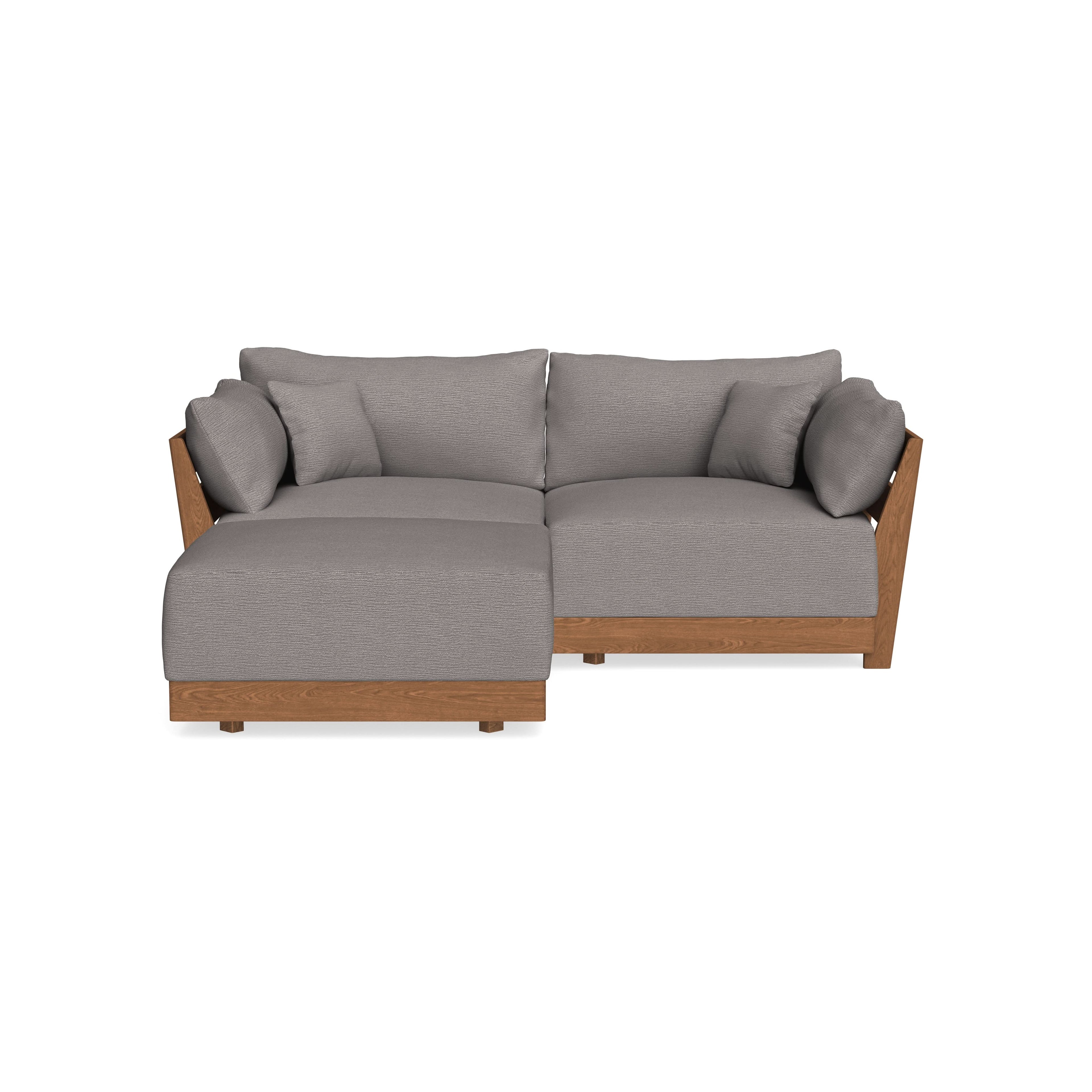 Modular Bondi Espresso 2-Seater Sectional in Cement | Memory Foam Blend