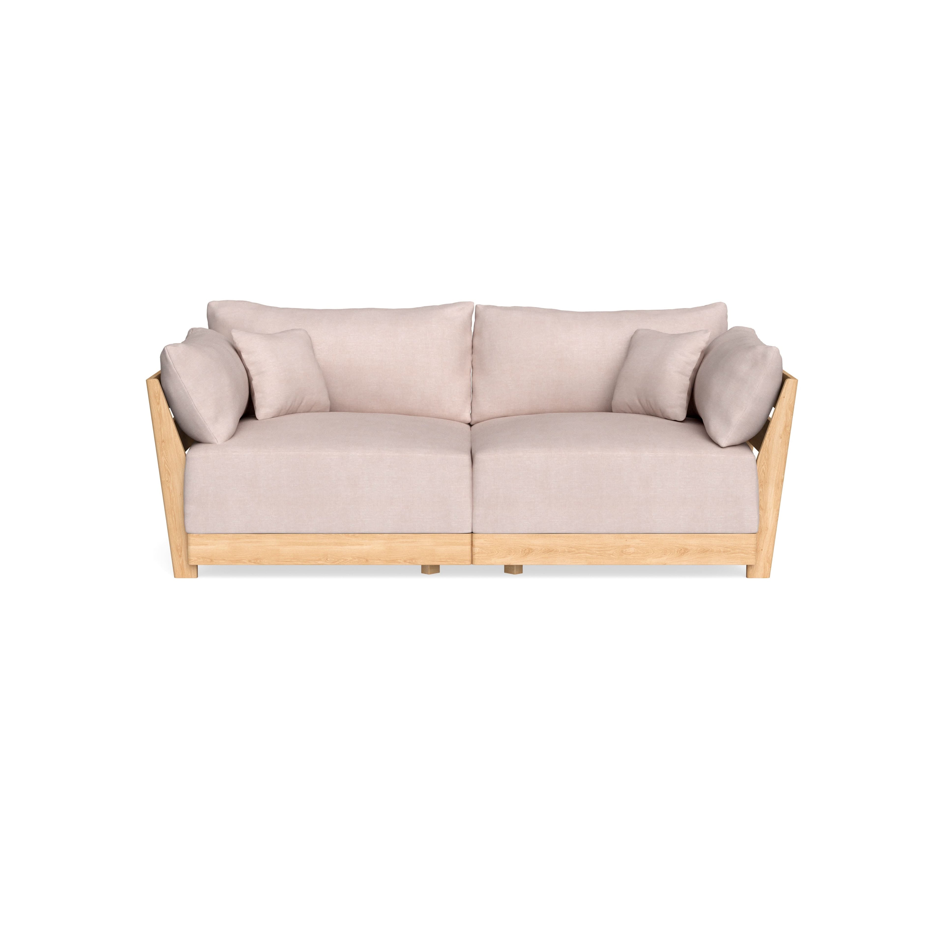 Modular Bondi Latte 2-Seater Sofa in Blush | Memory Foam Blend