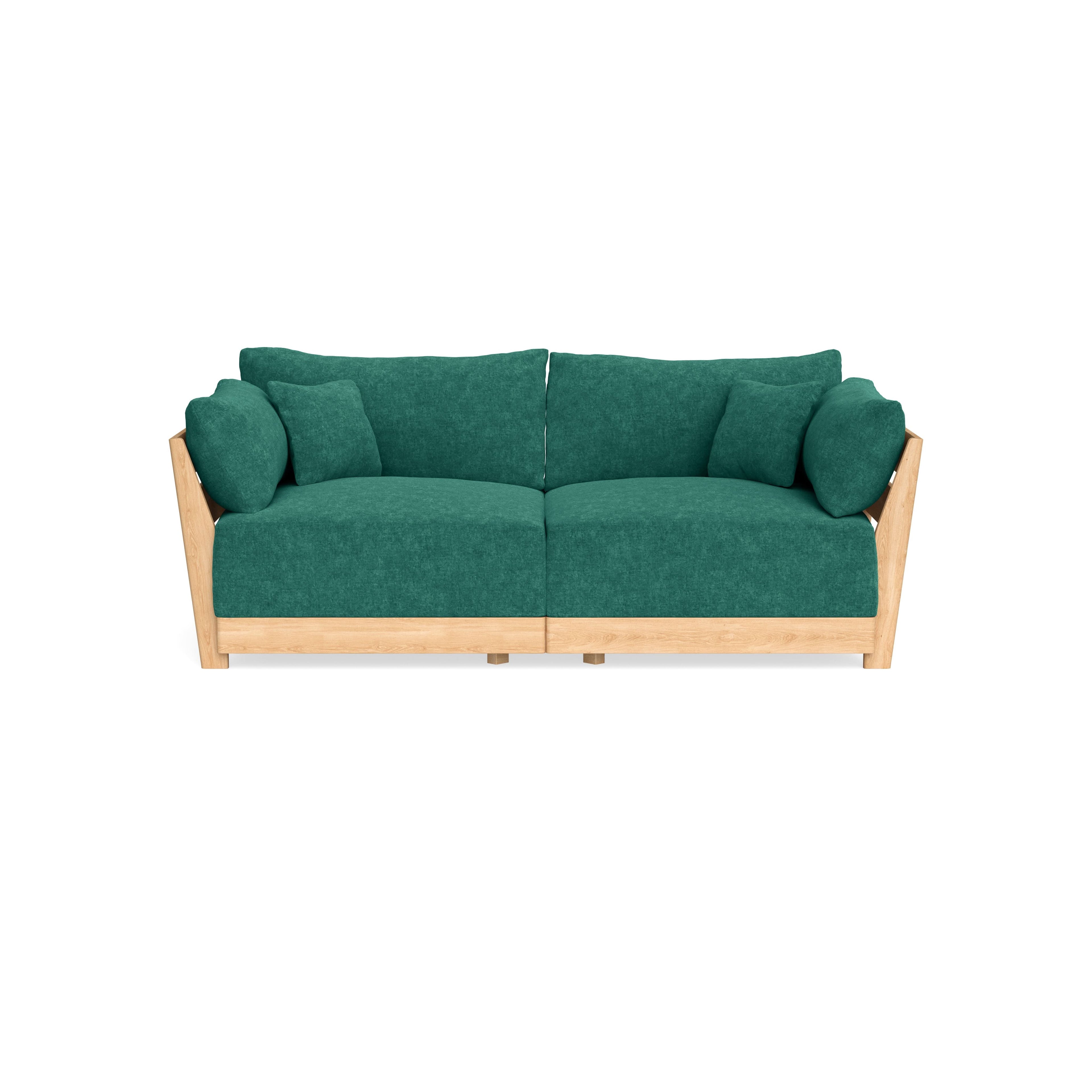 Modular Bondi Latte 2-Seater Sofa in Jade Green | Classic Blend