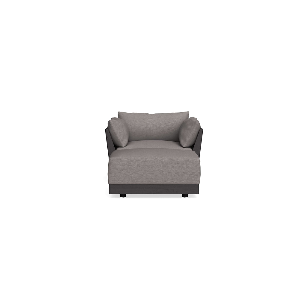Modular Bondi Black Armchair + Ottoman in Cement | Classic Blend