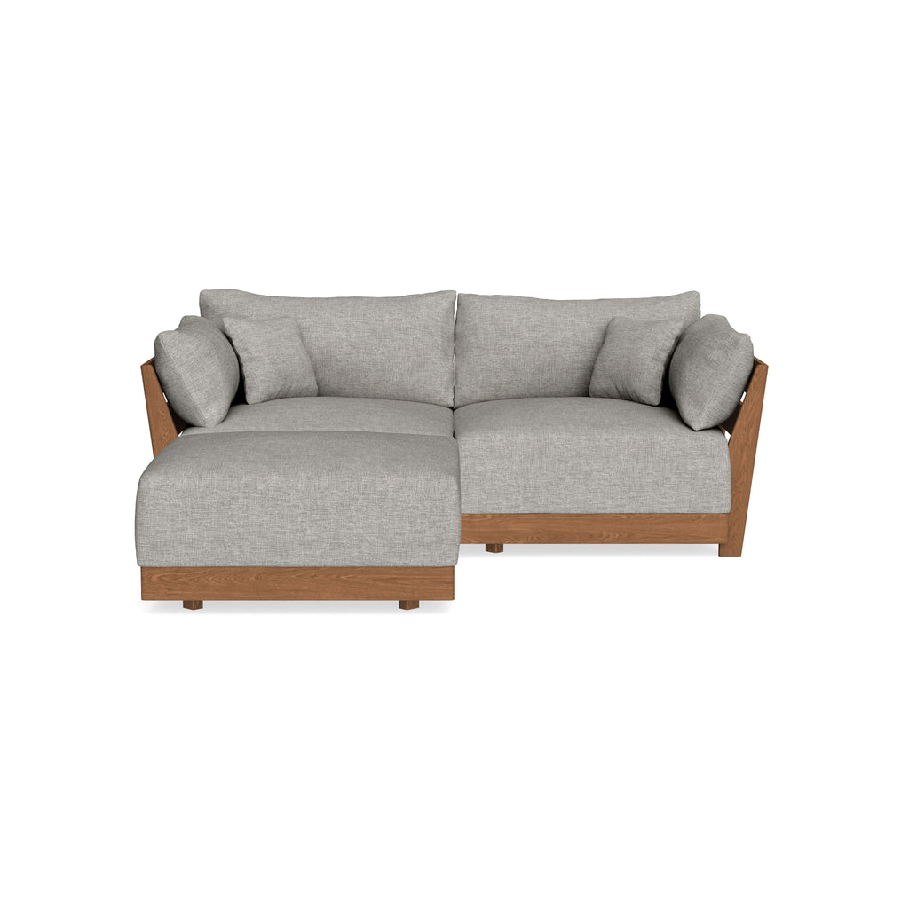 Modular Bondi Espresso 2-Seater Sectional in Fog | Memory Foam Blend