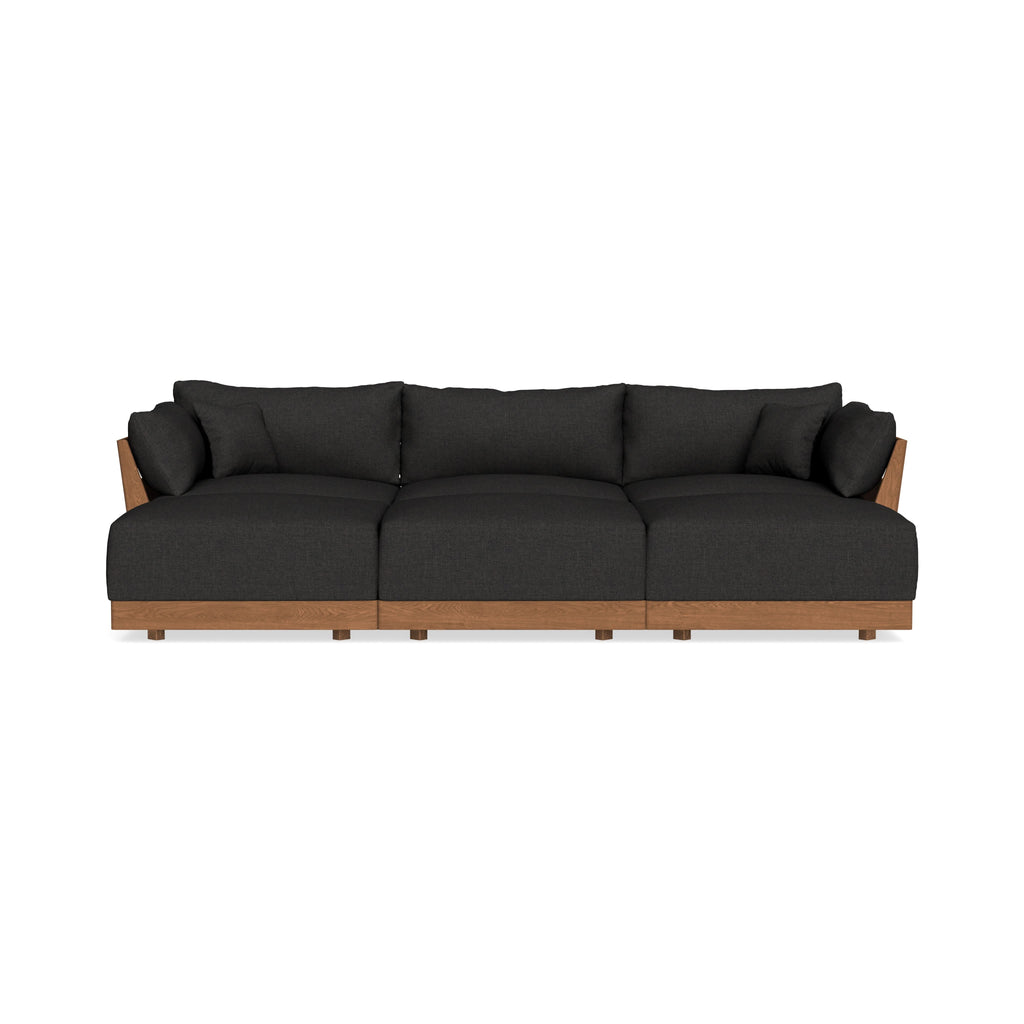 Modular Bondi Espresso 3-Seater Daybed Sofa Sectional in Peppercorn | Classic Blend