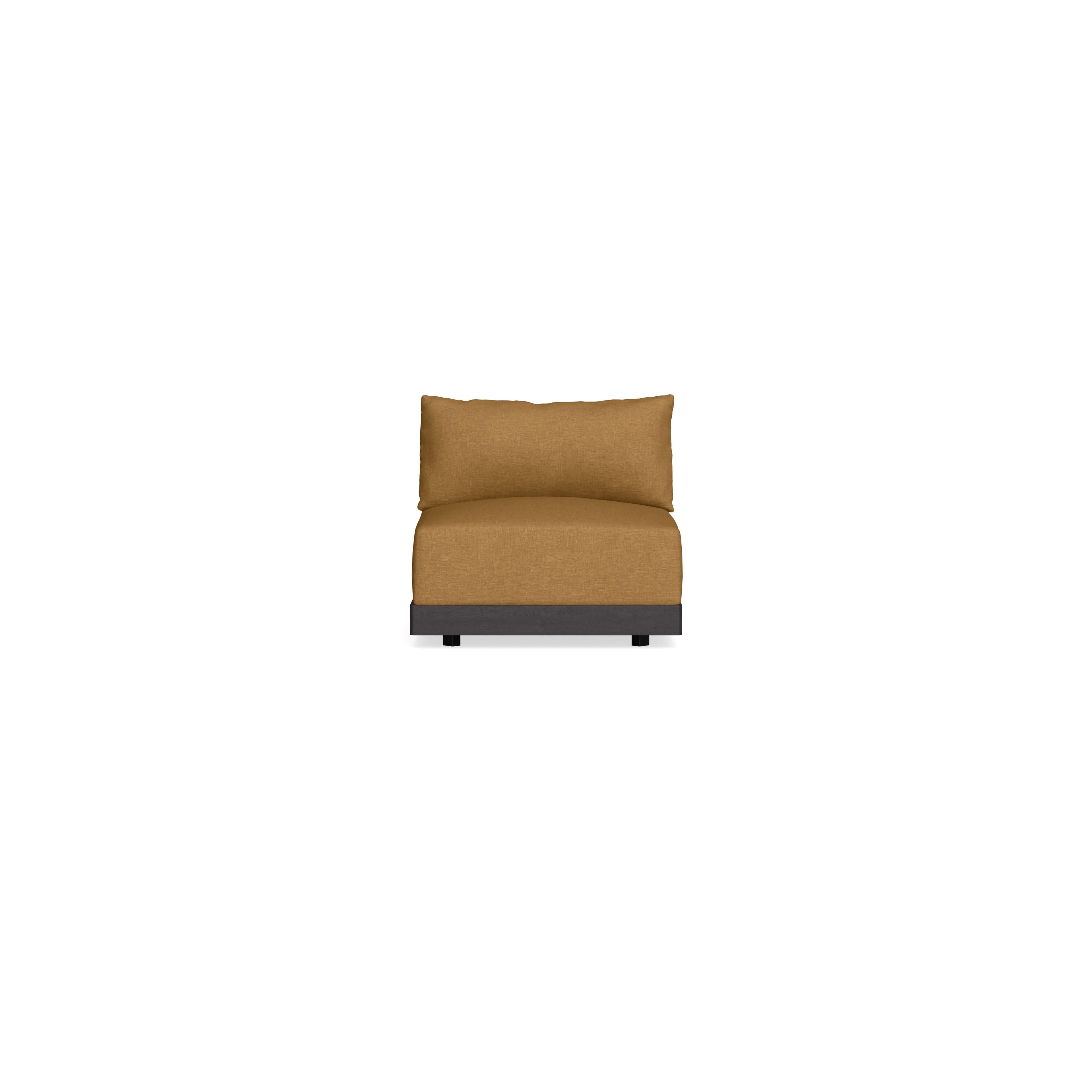 Modular Bondi Black Armless Chair in Dijon | Memory Foam Blend