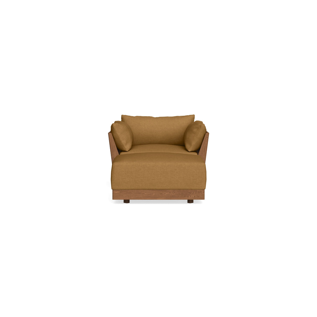 Modular Bondi Espresso Armchair + Ottoman in Dijon | Memory Foam Blend