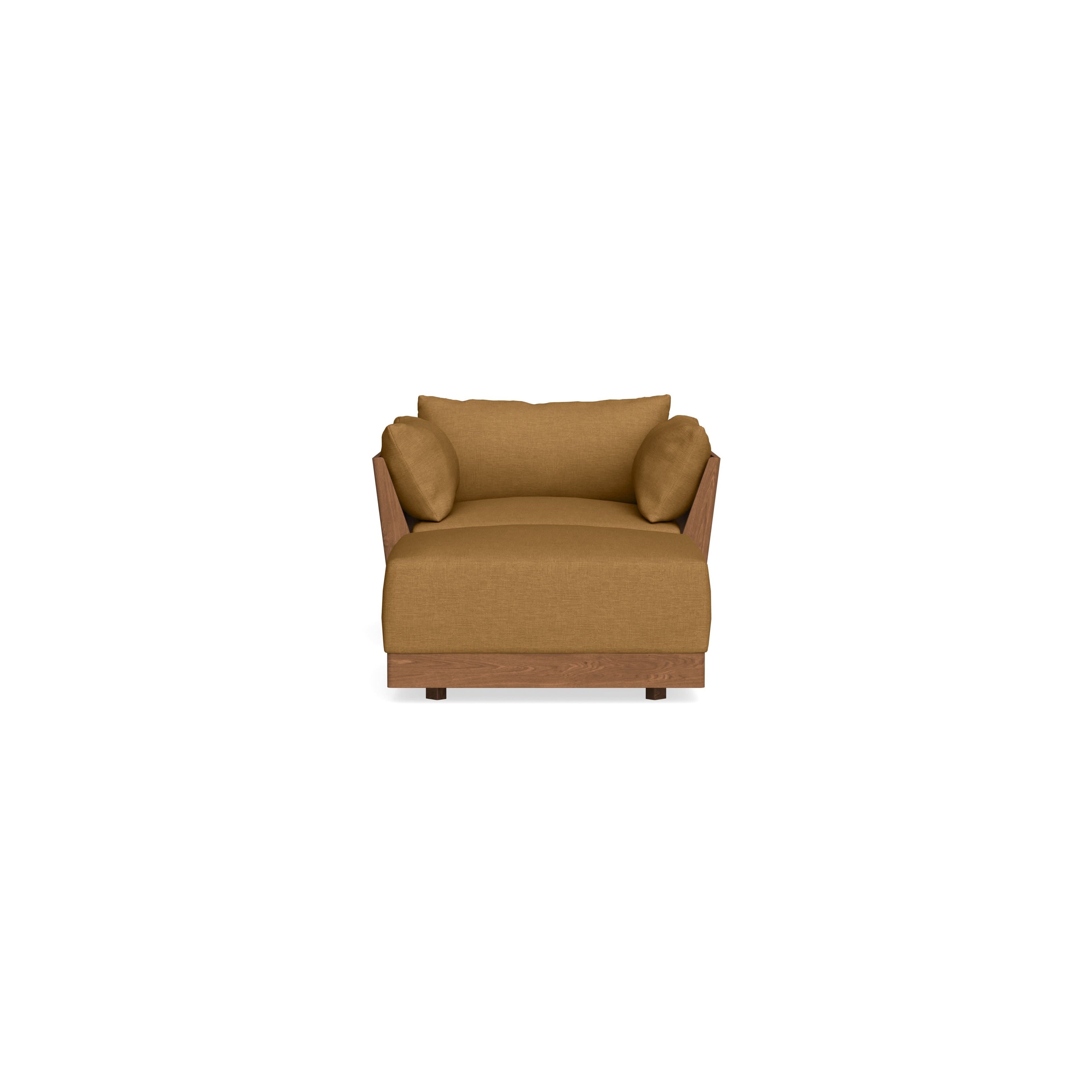 Modular Bondi Espresso Armchair + Ottoman in Dijon | Memory Foam Blend