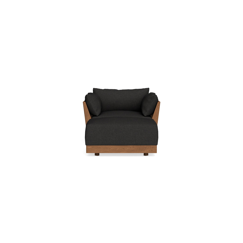 Modular Bondi Espresso Armchair + Ottoman in Peppercorn | Classic Blend