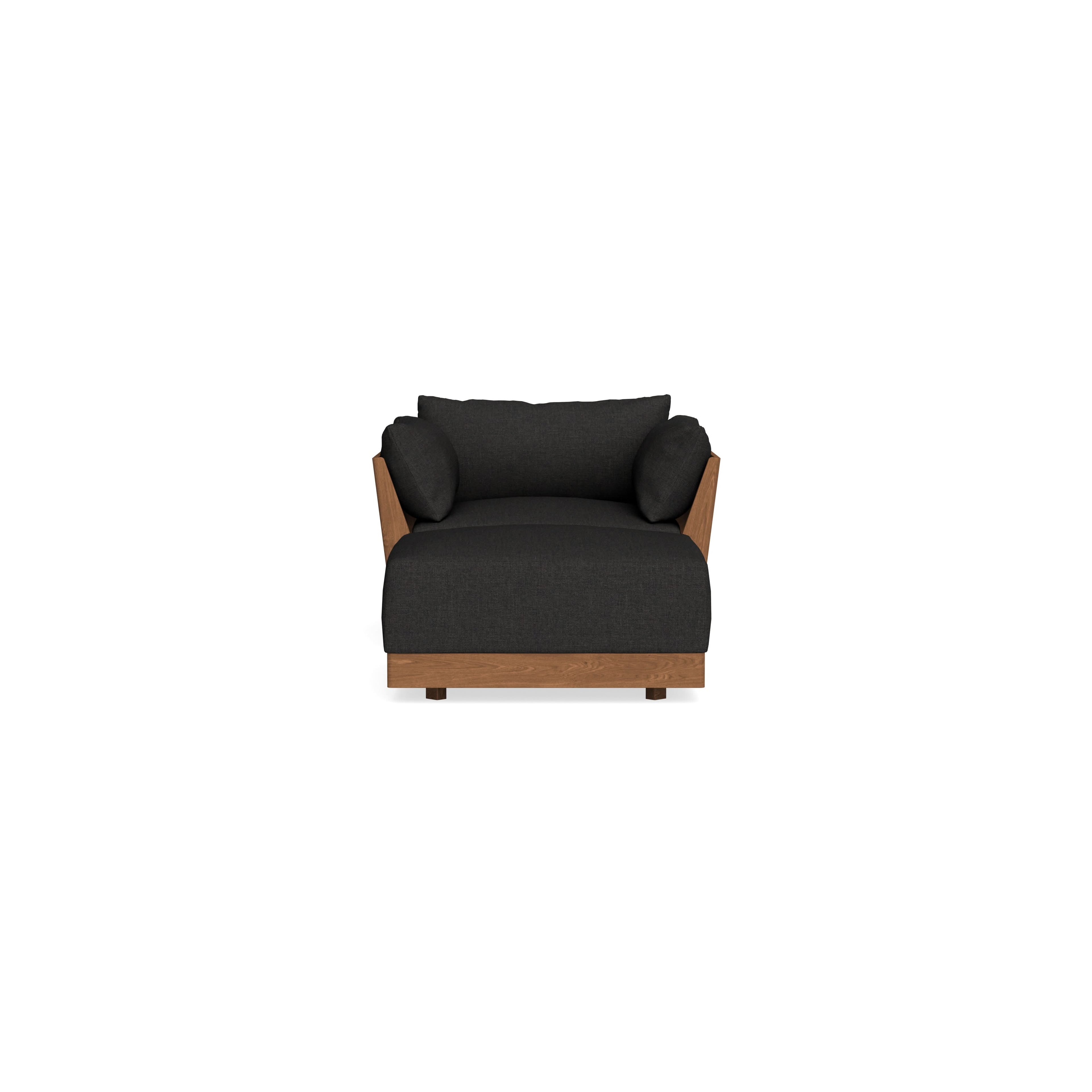 Modular Bondi Espresso Armchair + Ottoman in Peppercorn | Classic Blend