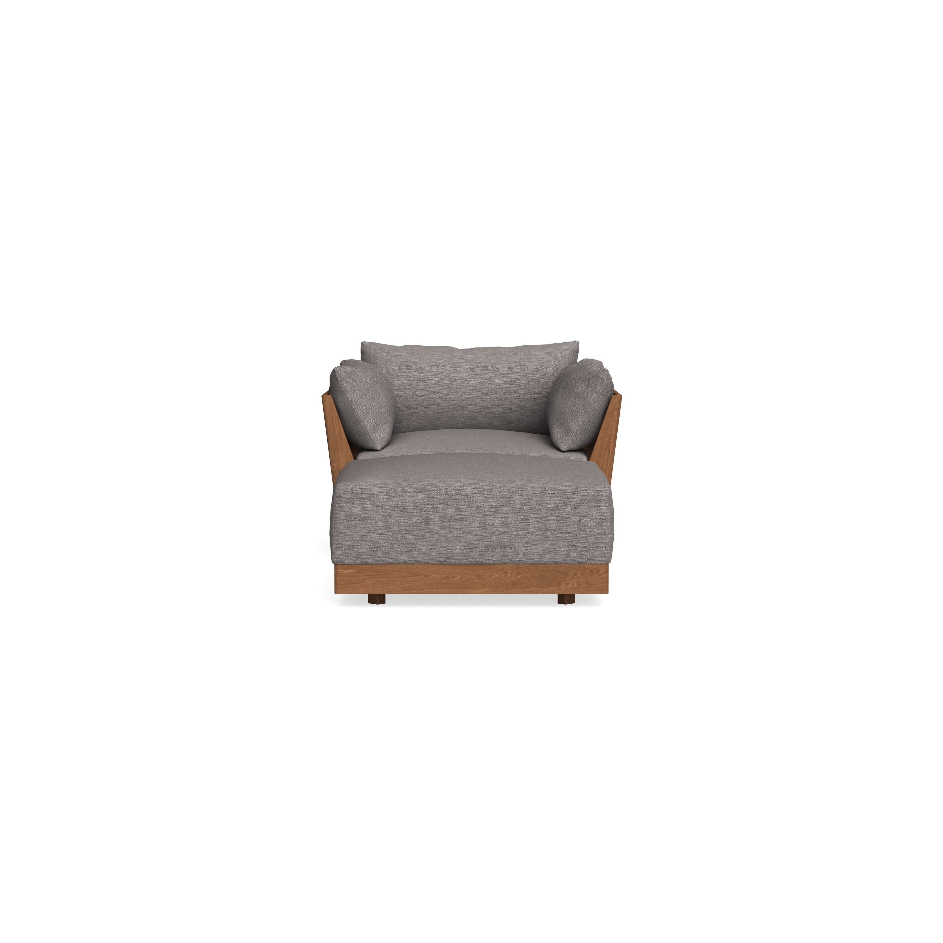 Modular Bondi Espresso Armchair + Ottoman in Cement | Memory Foam Blend
