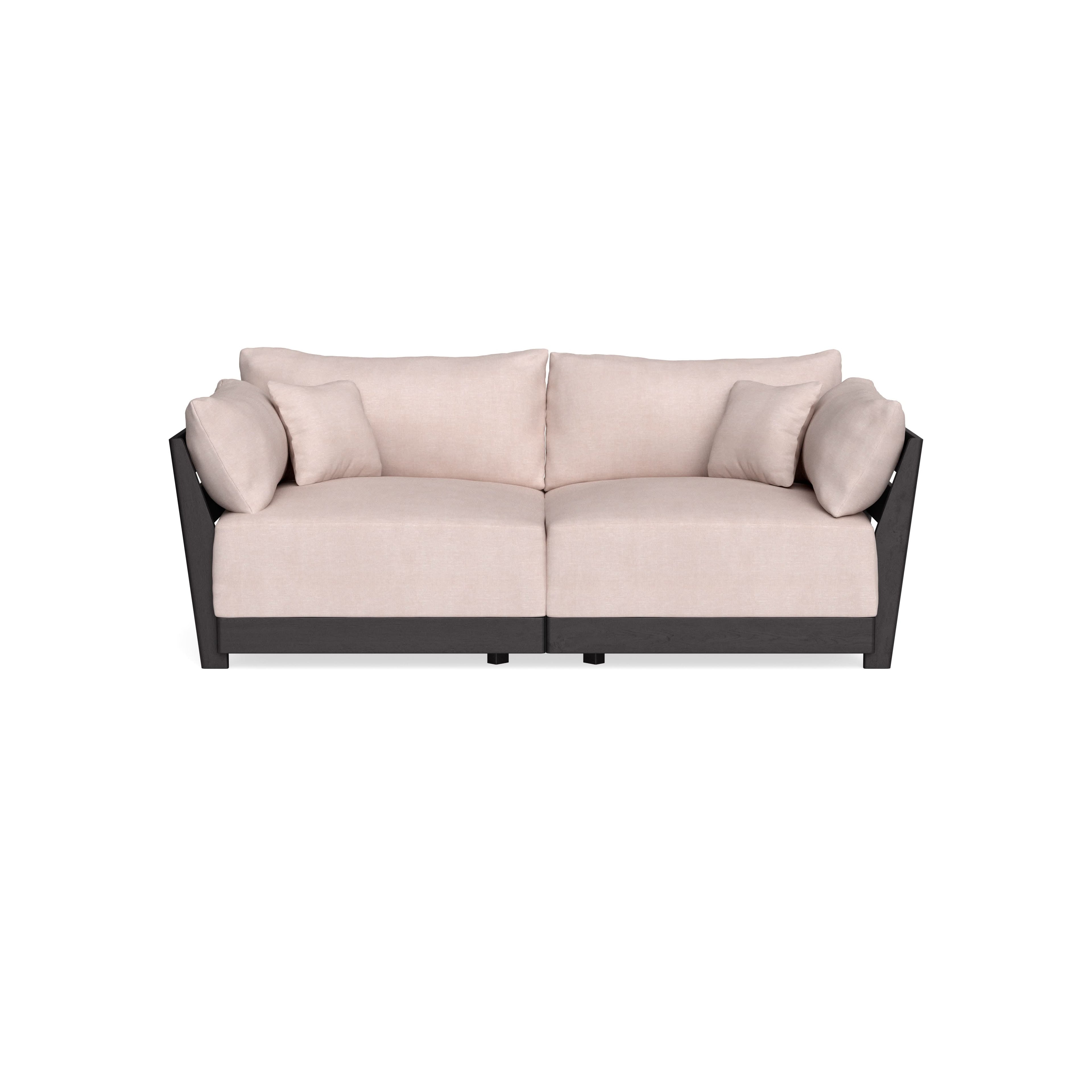 Modular Bondi Black 2-Seater Sofa in Blush | Classic Blend