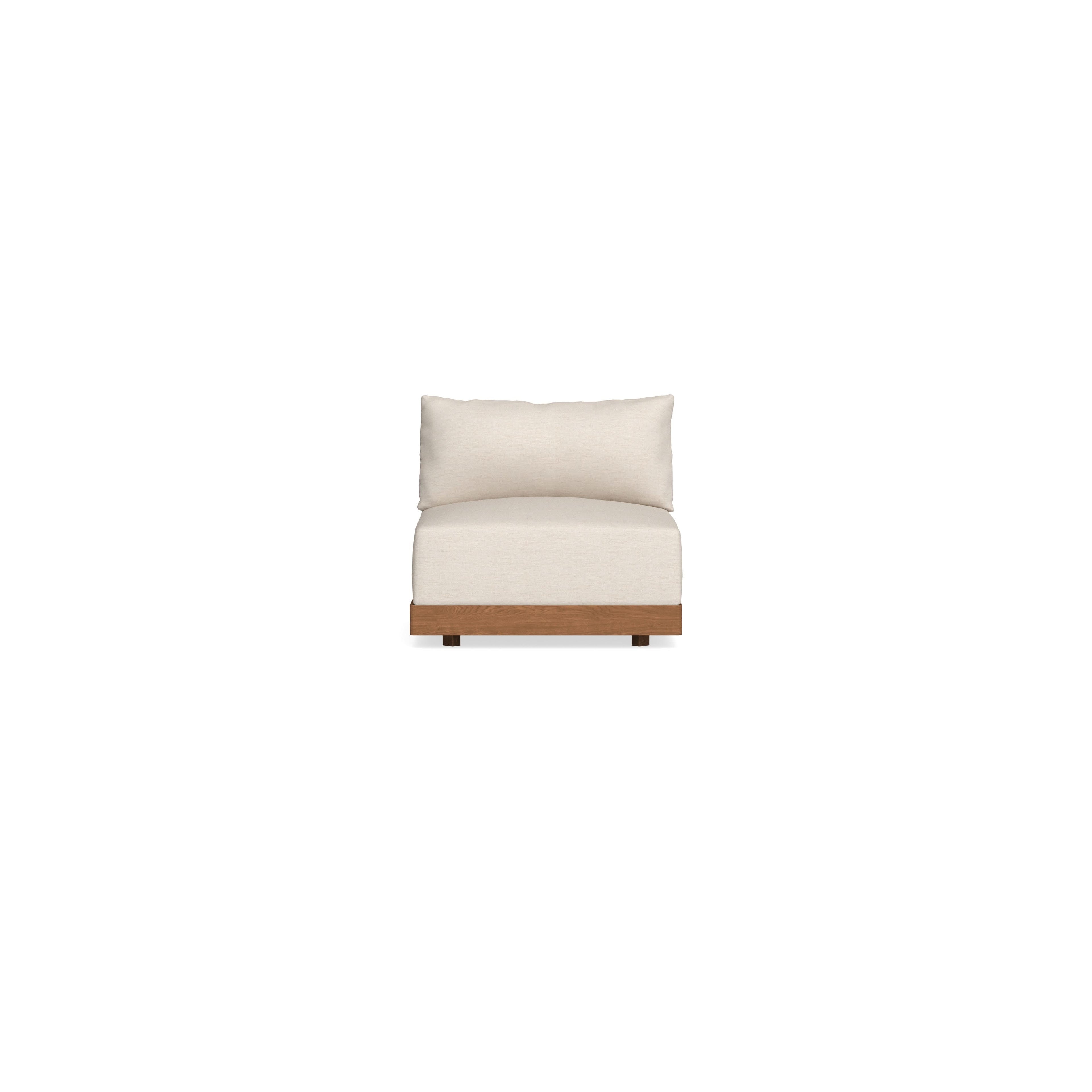 Modular Bondi Espresso Armless Chair in Seashell | Classic Blend