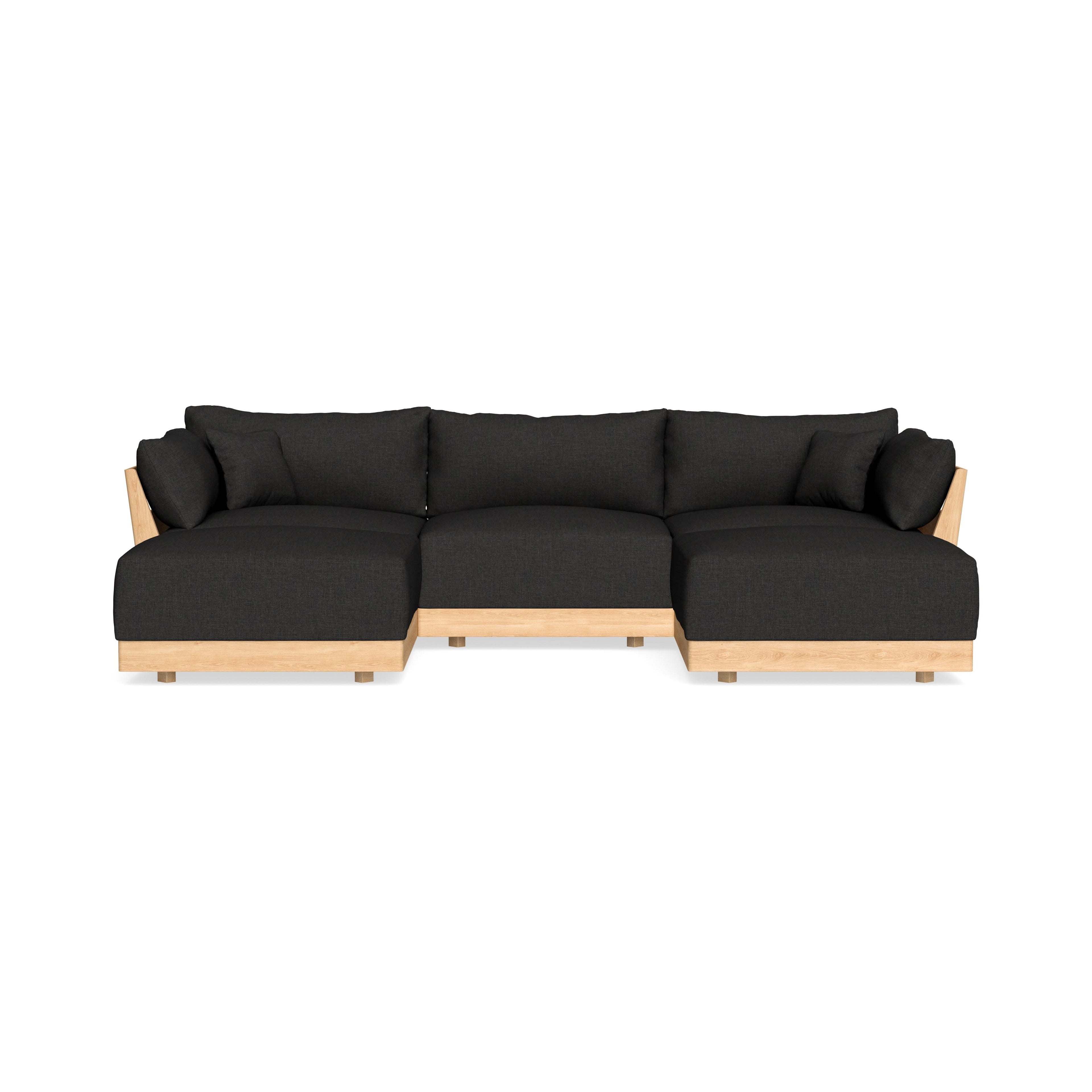 Modular Bondi Latte 3-Seater U-Sectional in Peppercorn | Classic Blend