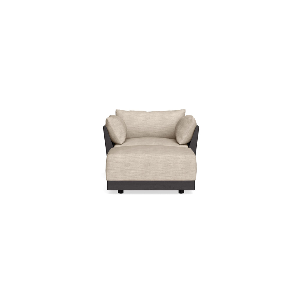 Modular Bondi Black Armchair + Ottoman in Wheat | Memory Foam Blend