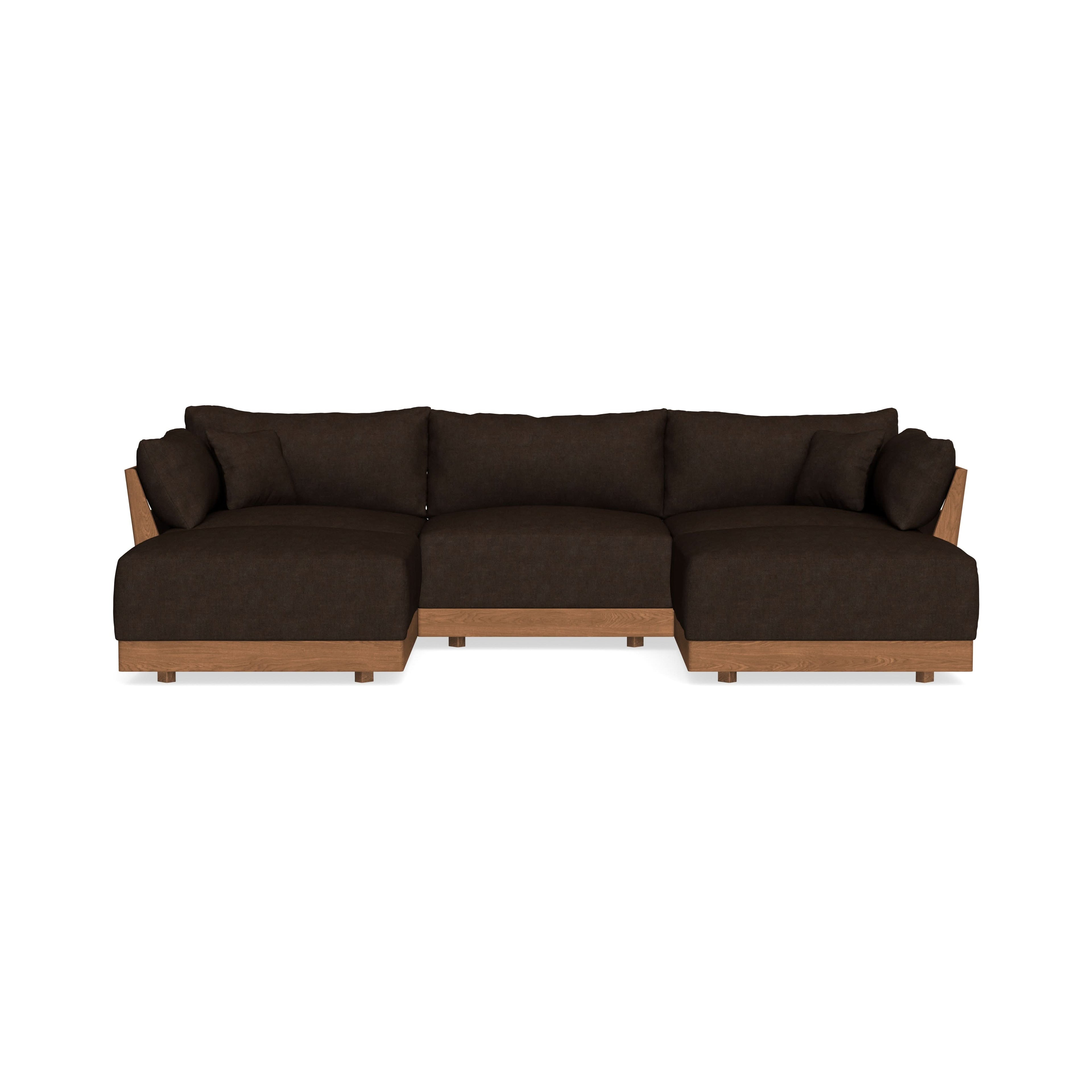 Modular Bondi Espresso 3-Seater U-Sectional in Espresso | Memory Foam Blend